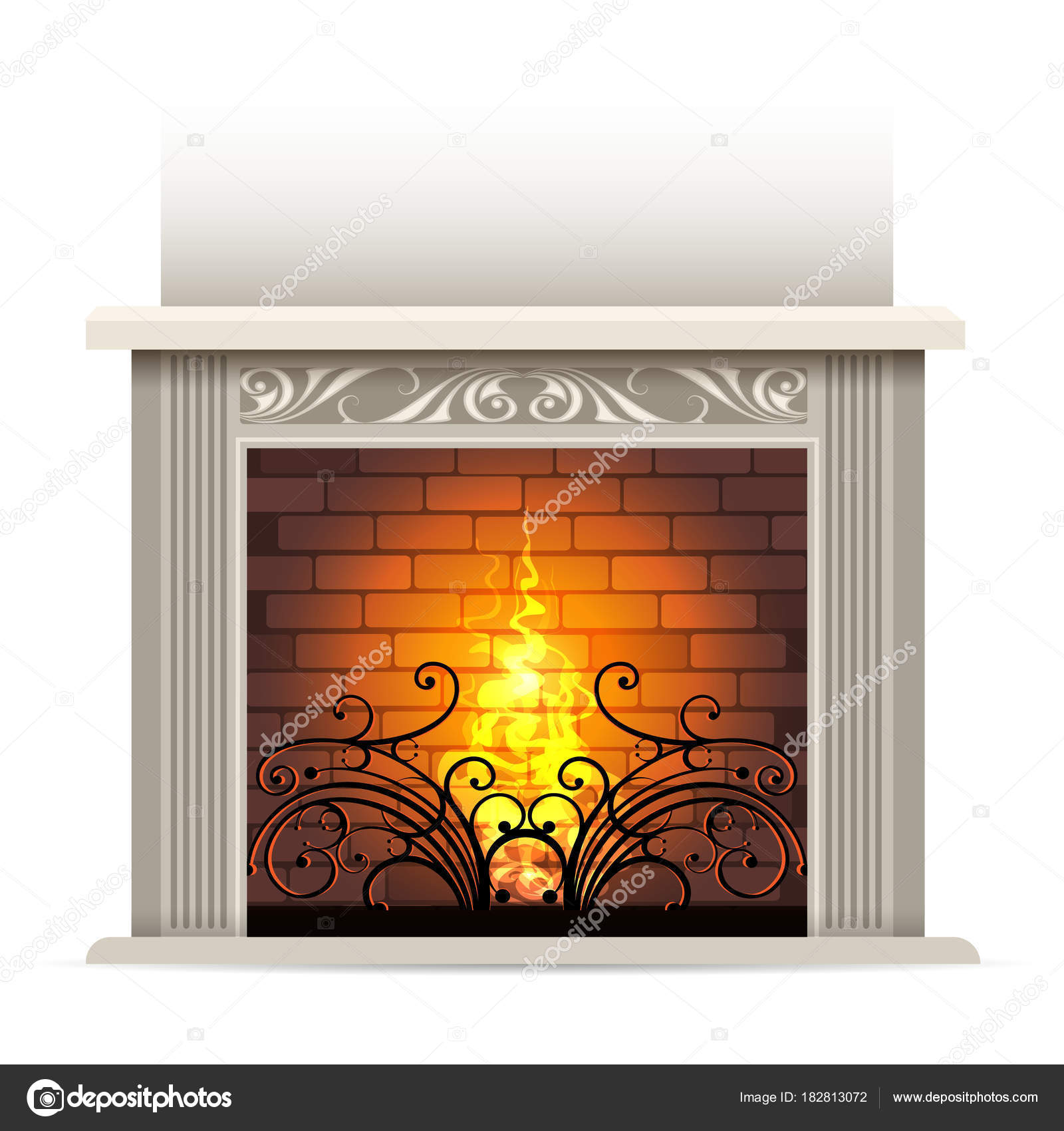 Classic fireplace illustration — Stock Vector © gertot1967 #182813072
