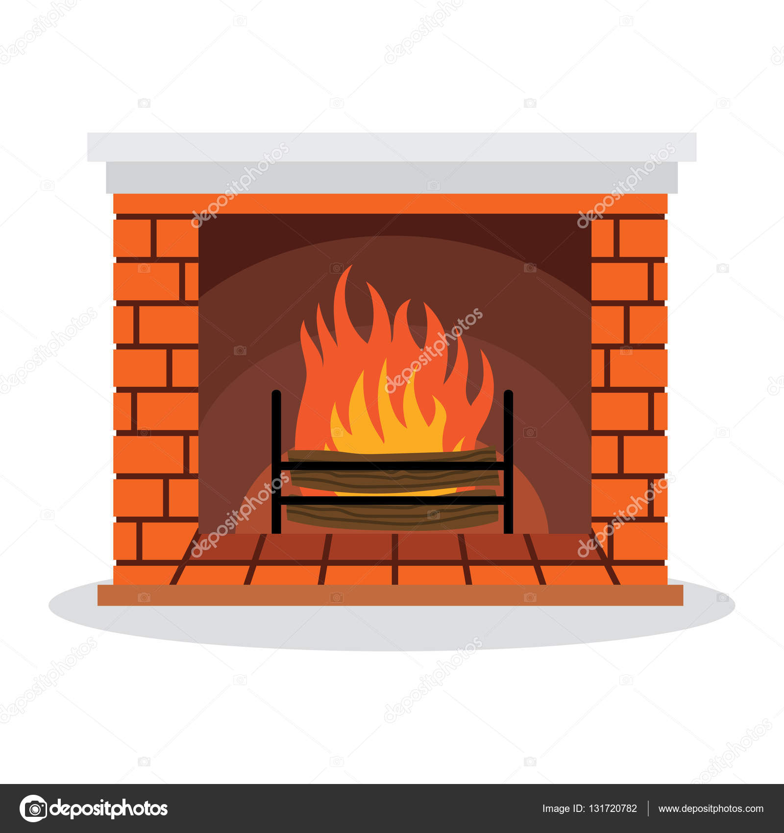 Illustration Fireplace with — Stock Vector © Makc76 #131720782