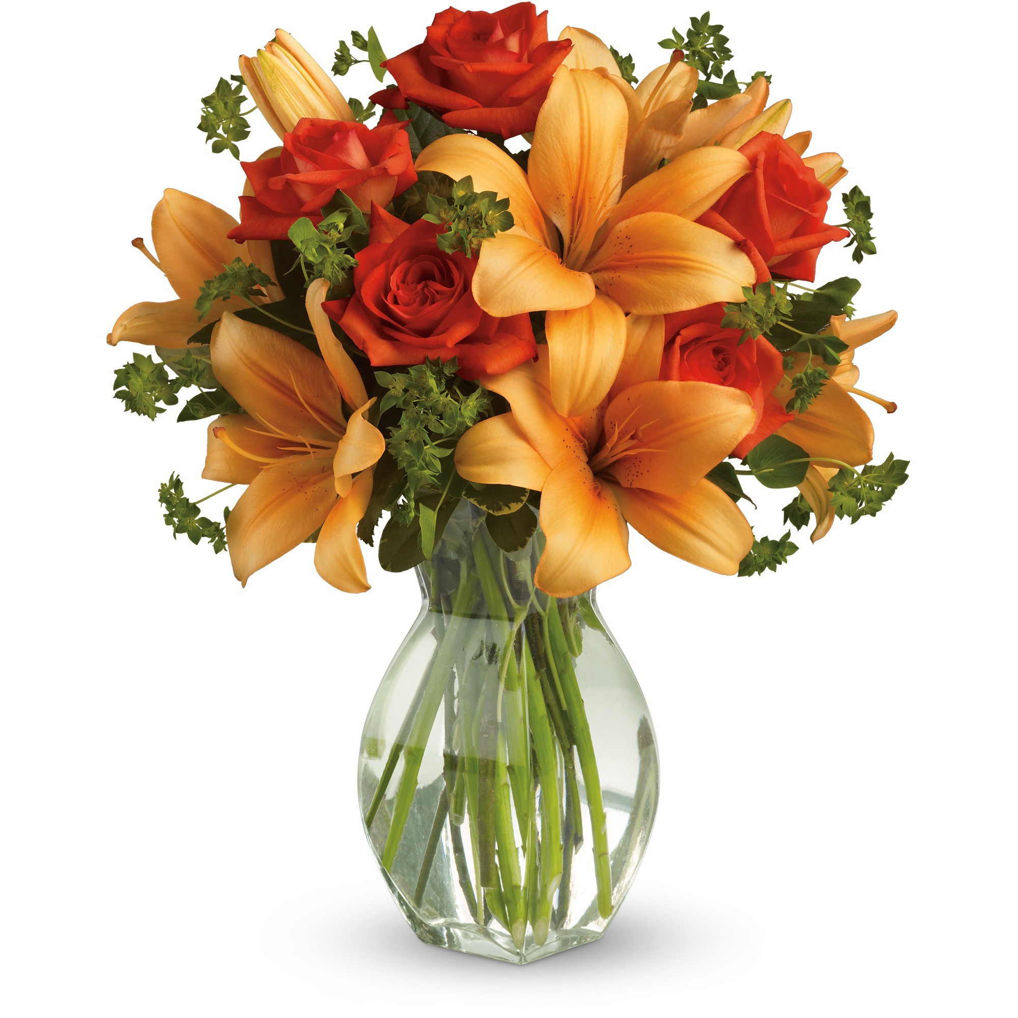 Fiery Lily and Rose by Teleflora in Central Square, NY | Leaf & Stem