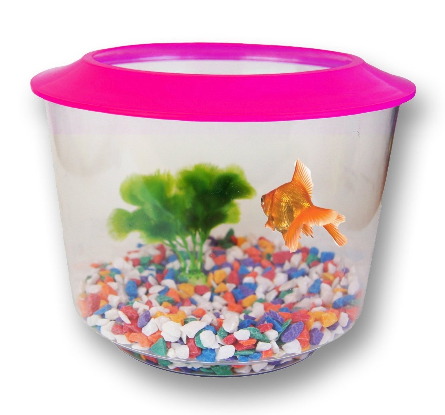 Fish Water Tank Bowl Plastic Aquarium Colour Goldfish Container ...