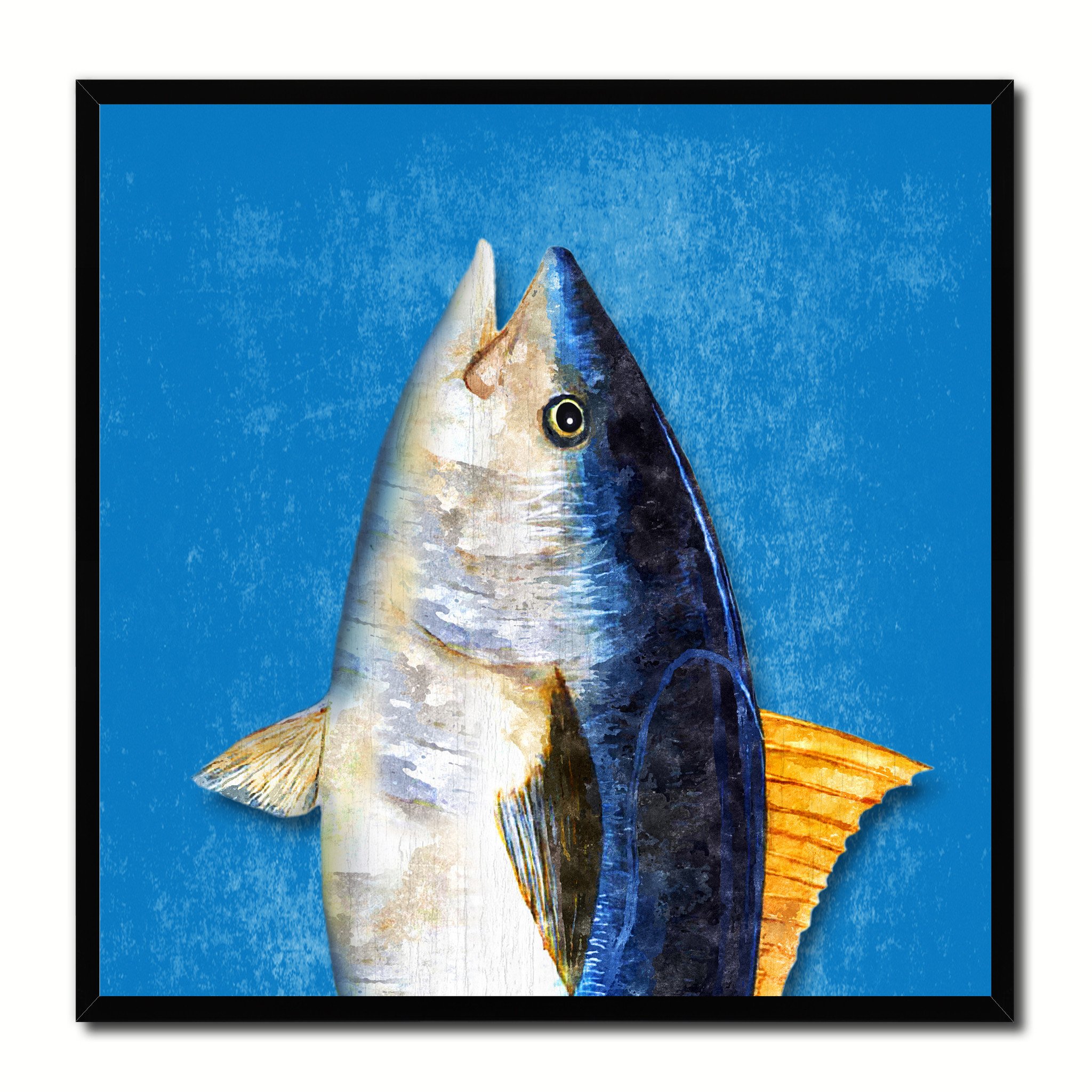 Blackfin Tuna Fish Head Art Blue Home Decor Wall Art Nautical Beach ...