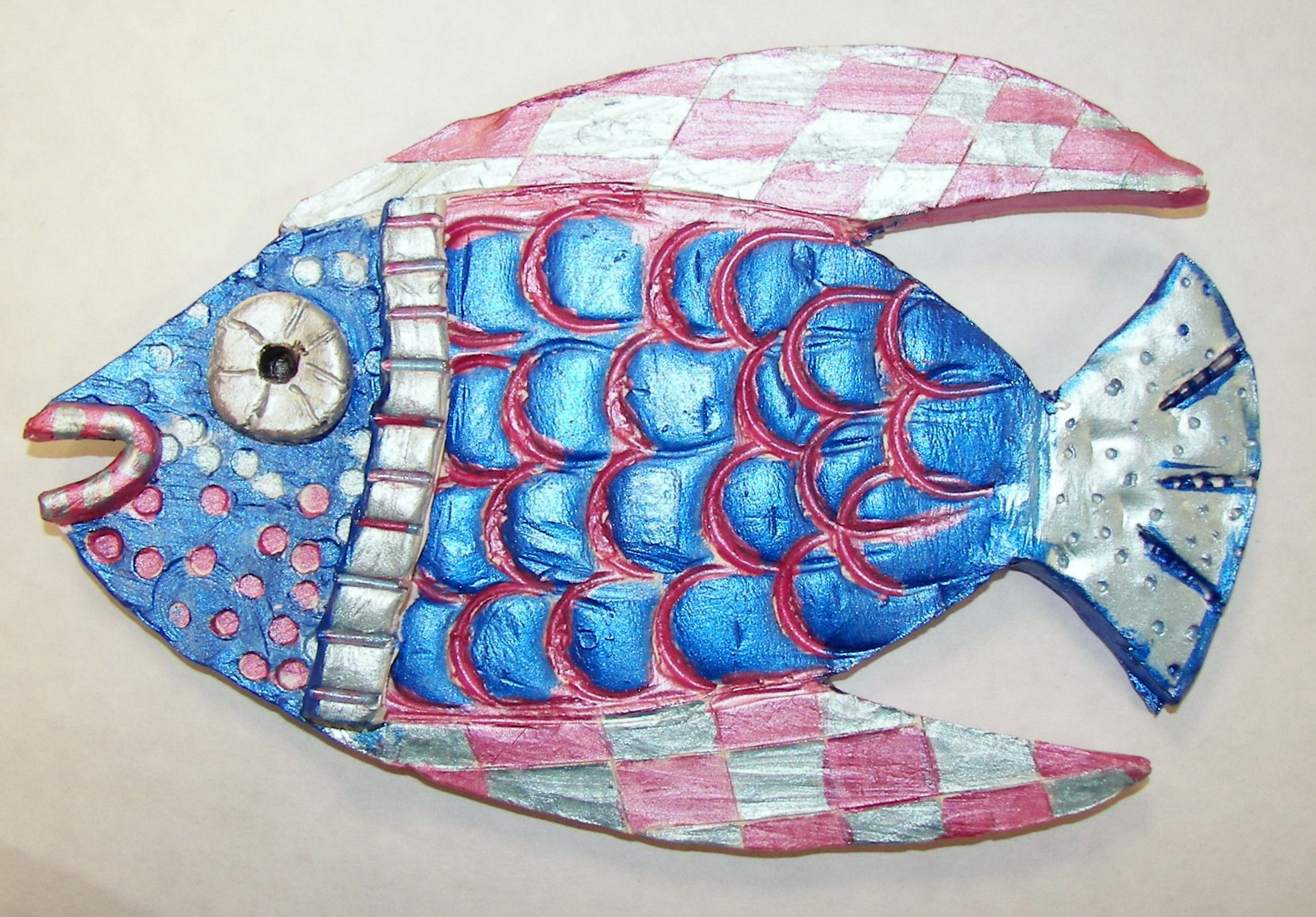 Textured Clay Fish Grade 4 | Clay fish, Textured painting and Clay