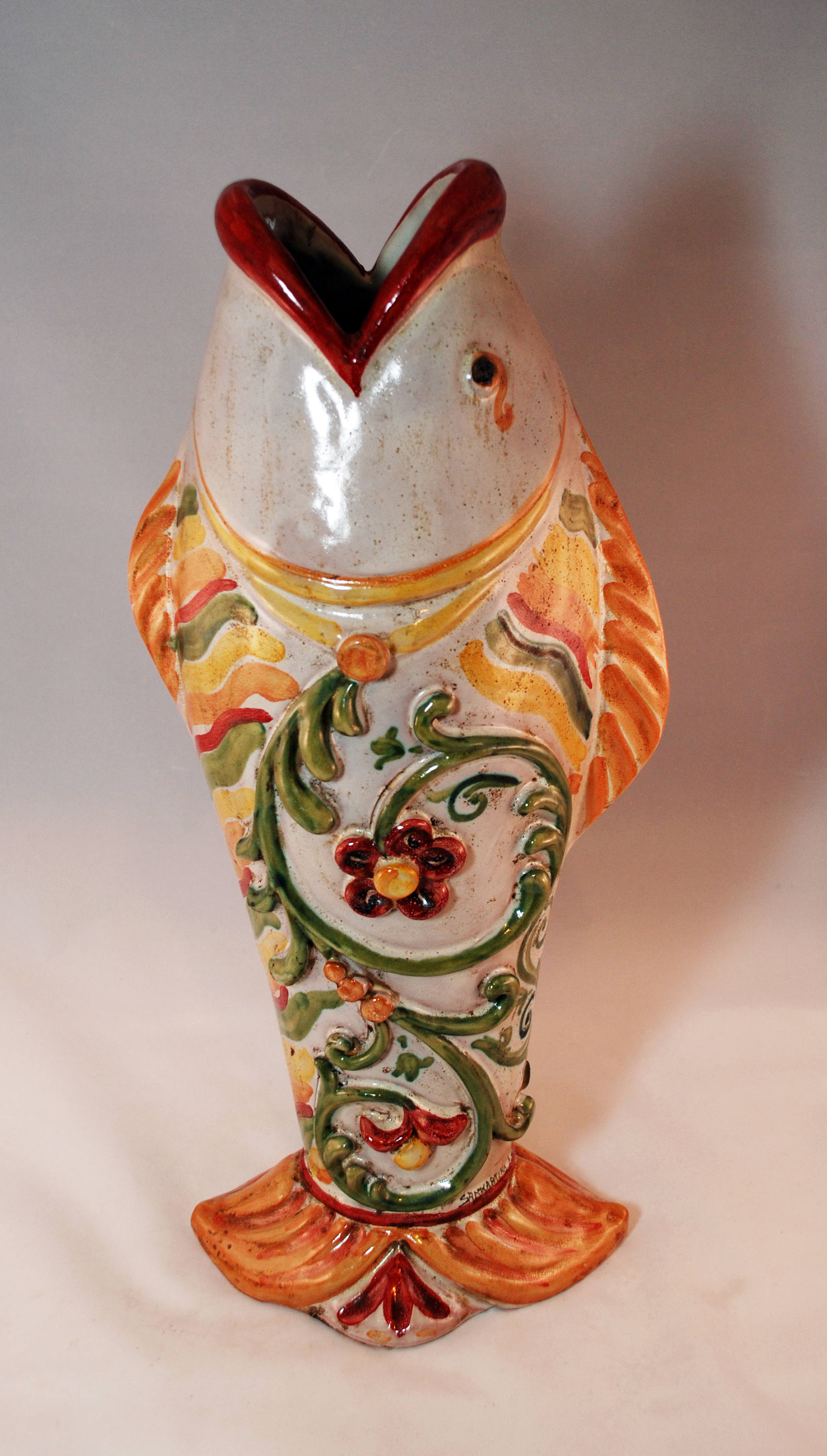 Traditional Sicilian Baroque Vase - Fish shape [E1023101840980795M ...