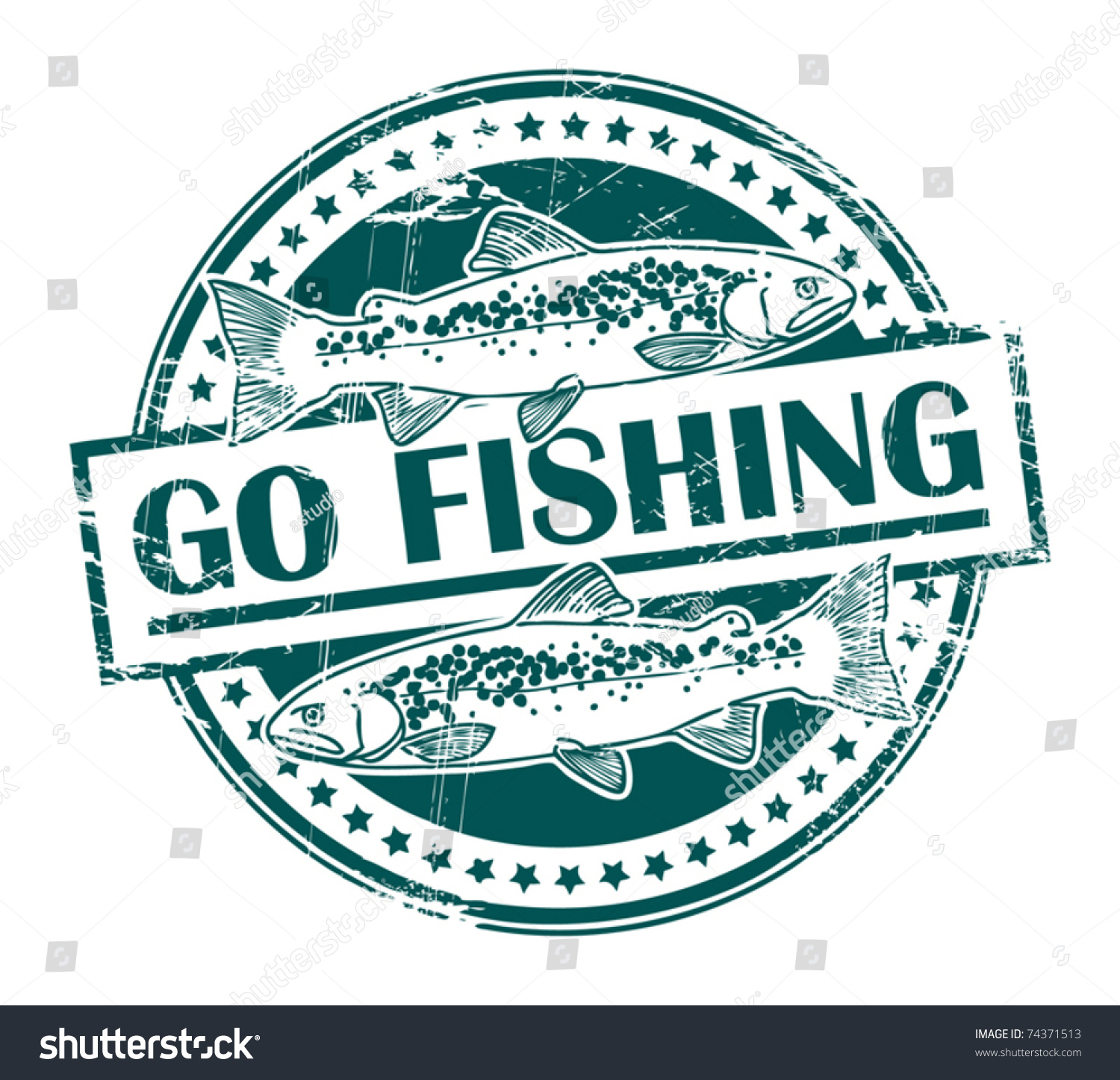 Grunge Rubber Stamp Fish Shape Text Stock Vector (2018) 74371513 ...