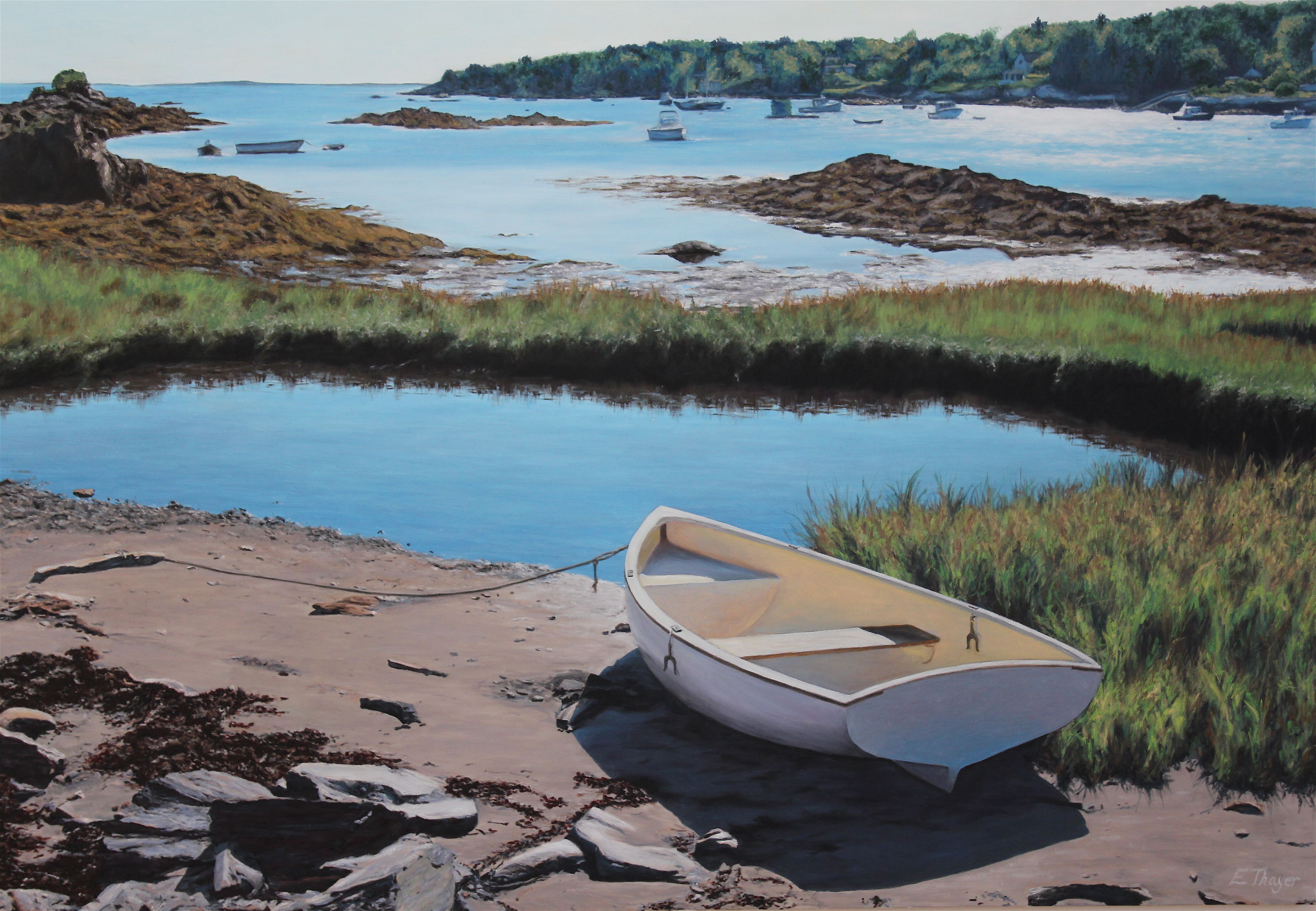 Fisherman Cove, Cliff Island 36×48 | Maine Oil Paintings by Ellen Thayer