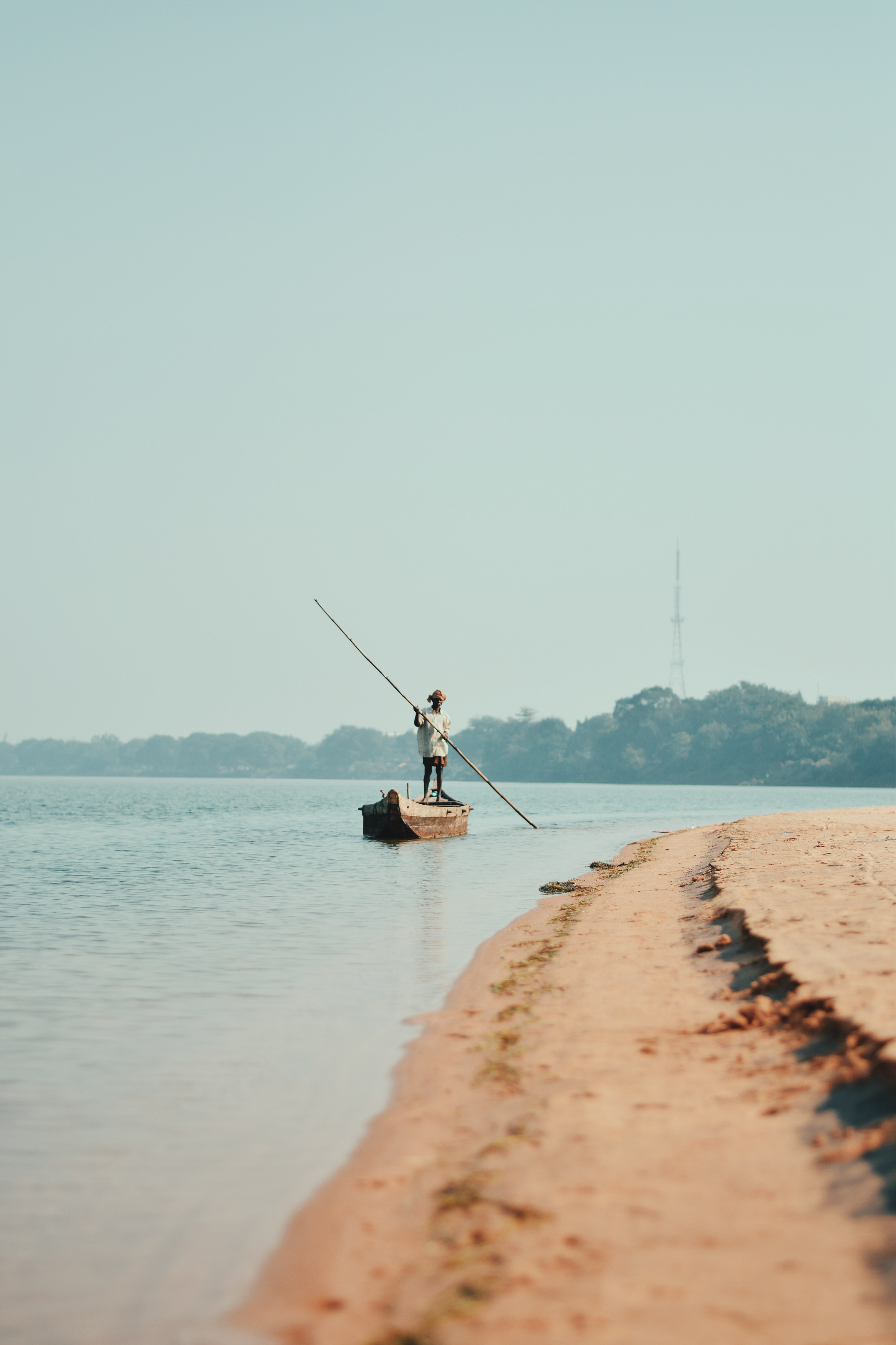 Fisherman on boat photo