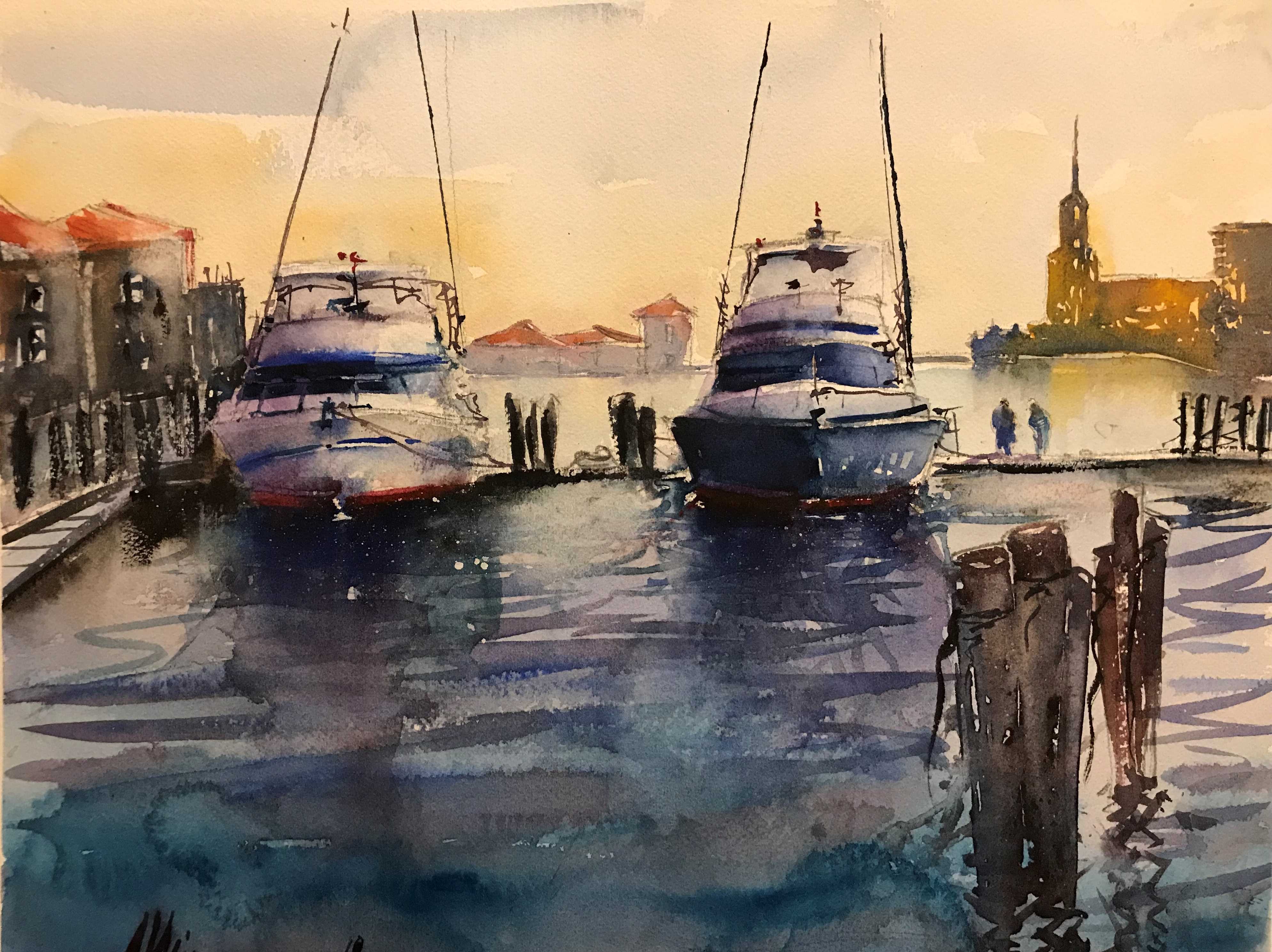 Fishing Boats | Al Kline Watercolors