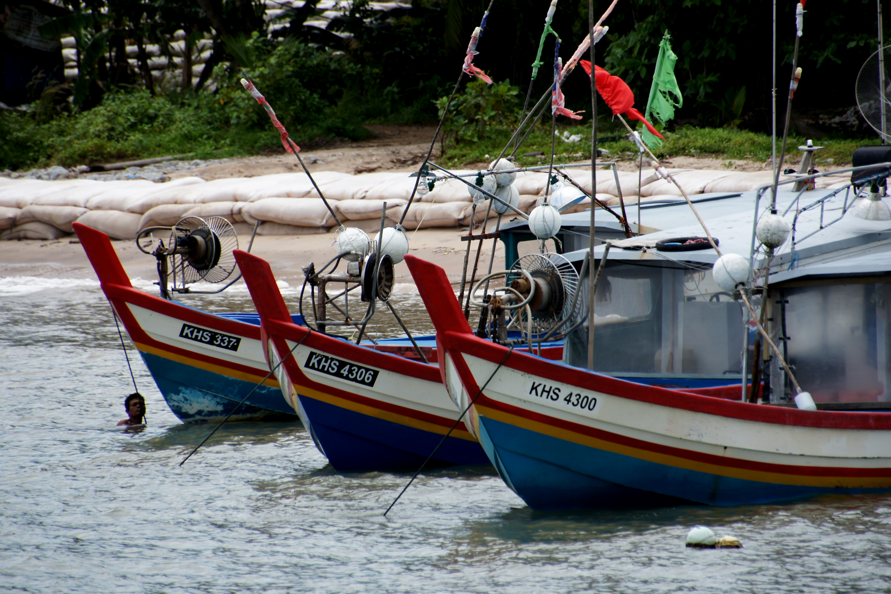 Fishing boats of malaysia.) photo