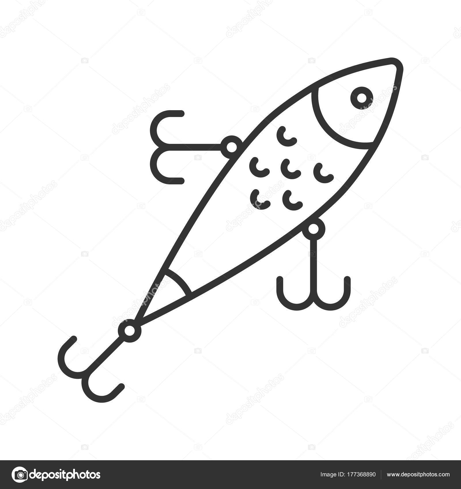 Lure Linear Icon Thin Line Illustration Spool Bait Fishing Gear ...