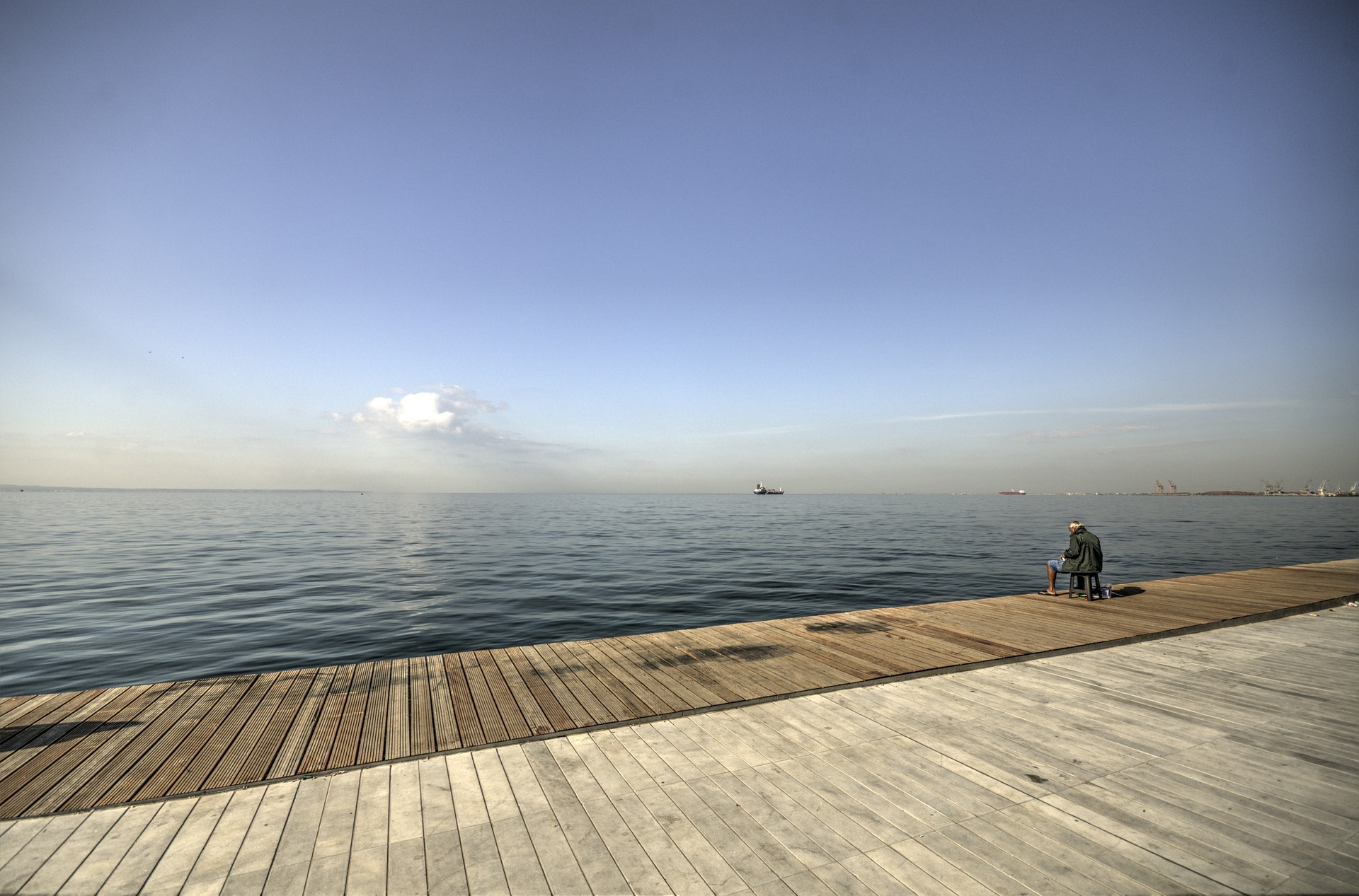 Fishing on the dock photo