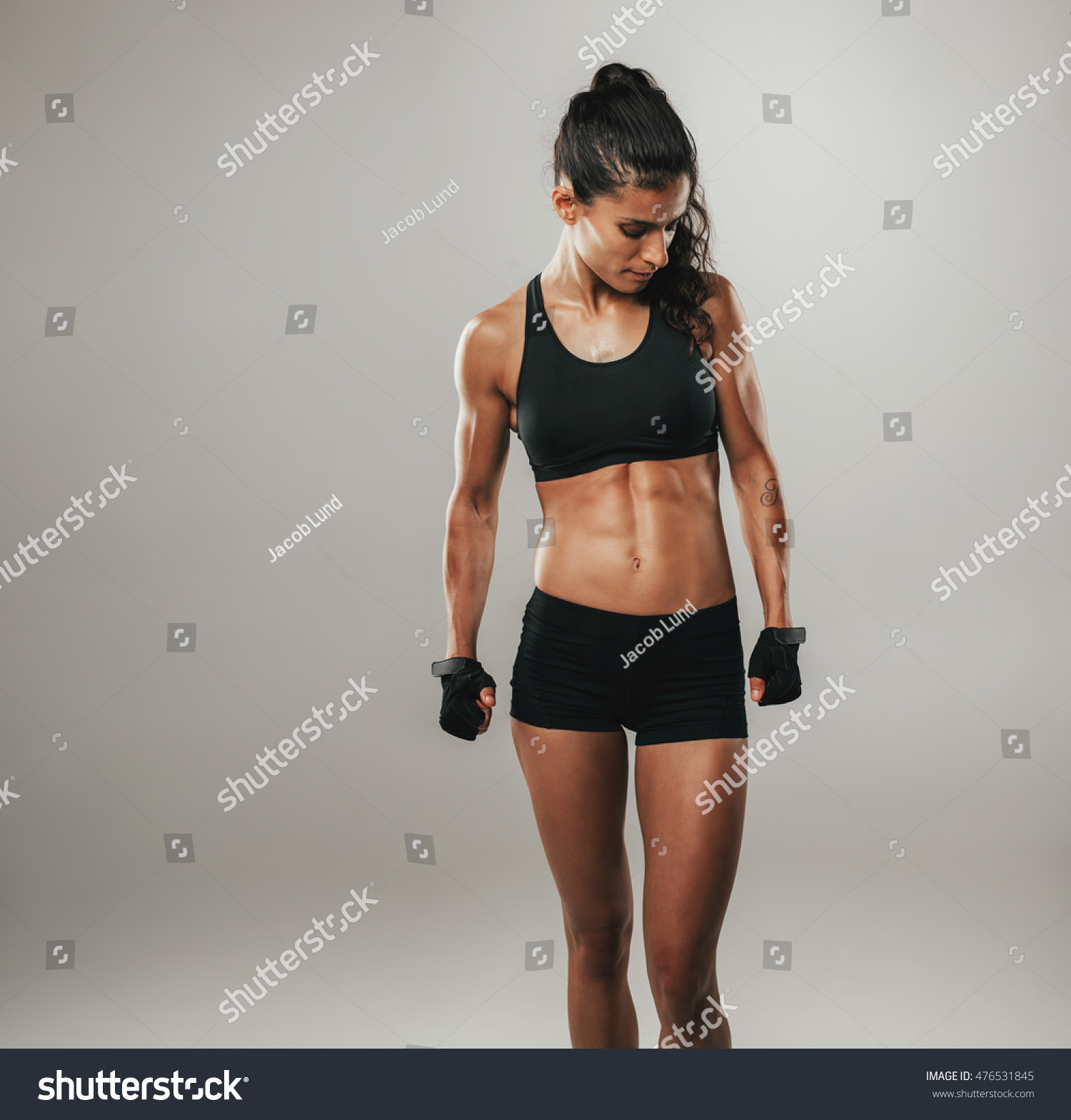 Strong Fit Athletic Young Woman Wearing Stock Photo 476531845 ...