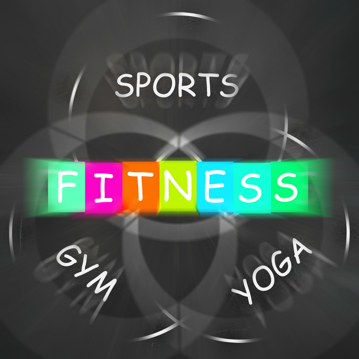 Fitness activities displays sports yoga and gym exercise photo