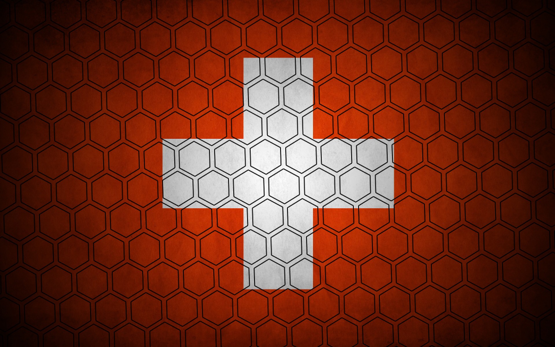 Schweiz Flagge Hex Stil 1920x1200 Wallpaper / Hintergrundbild