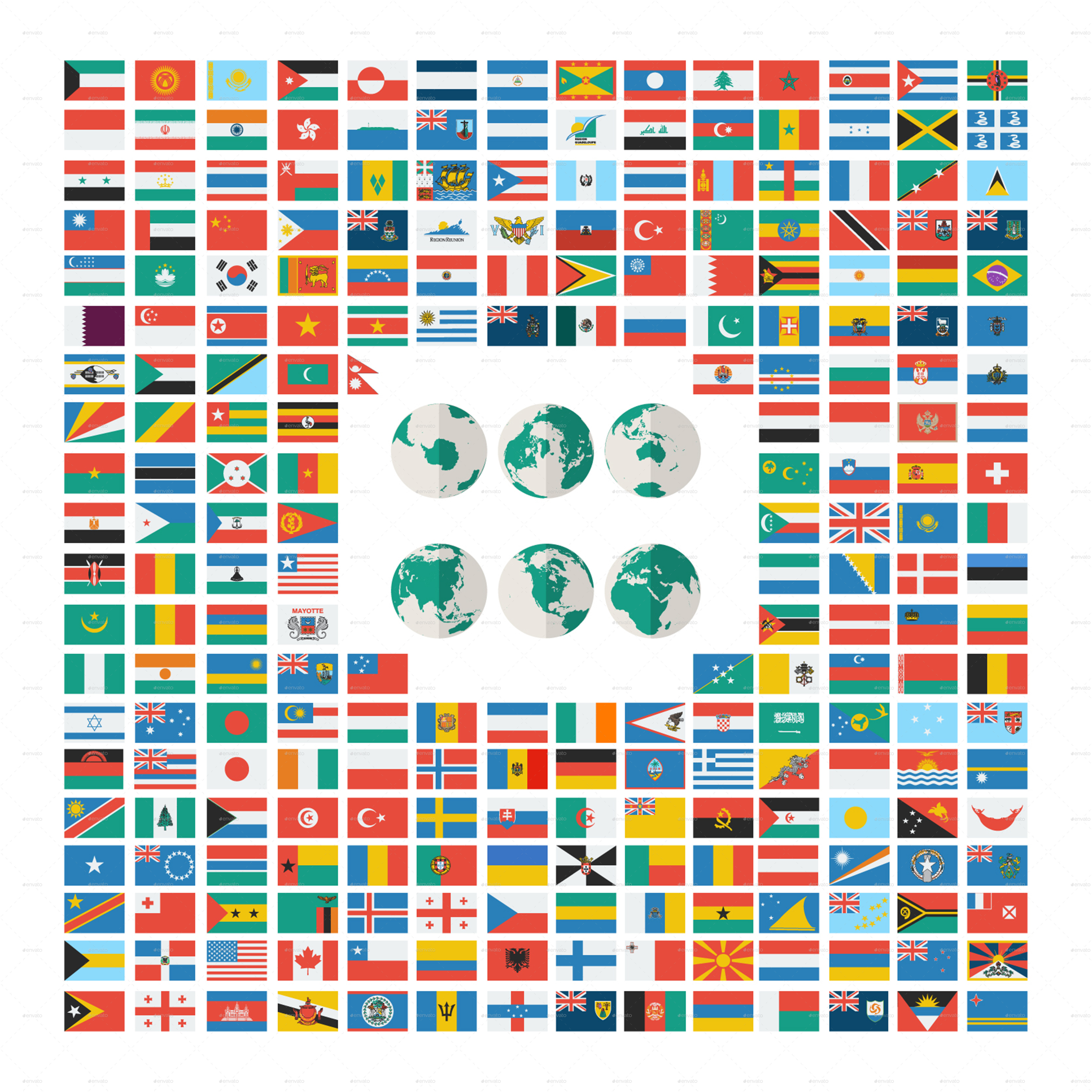 Flat Flags of the World Collection by bomberclaad | GraphicRiver