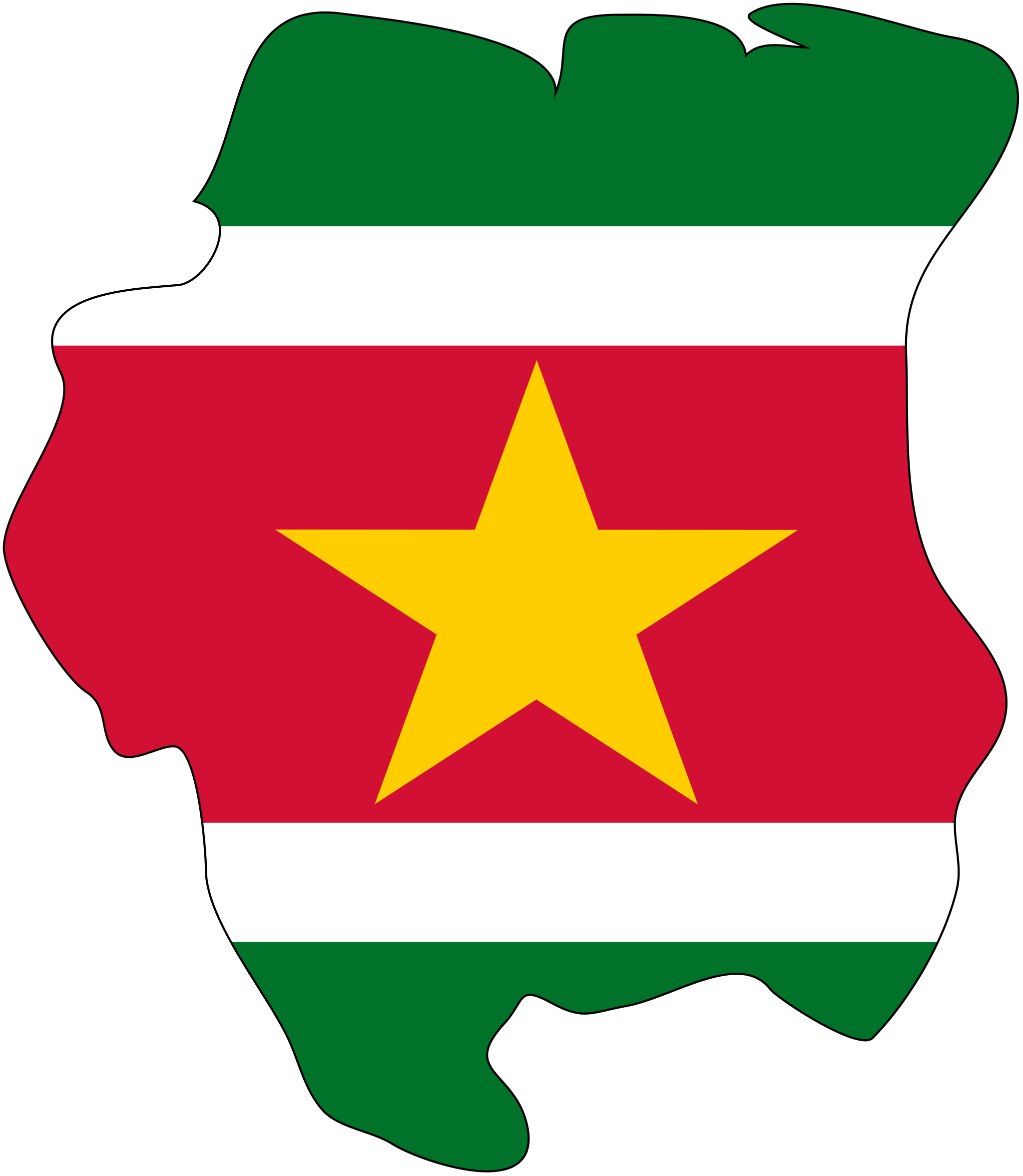 Suriname Flag Map • Mapsof.net