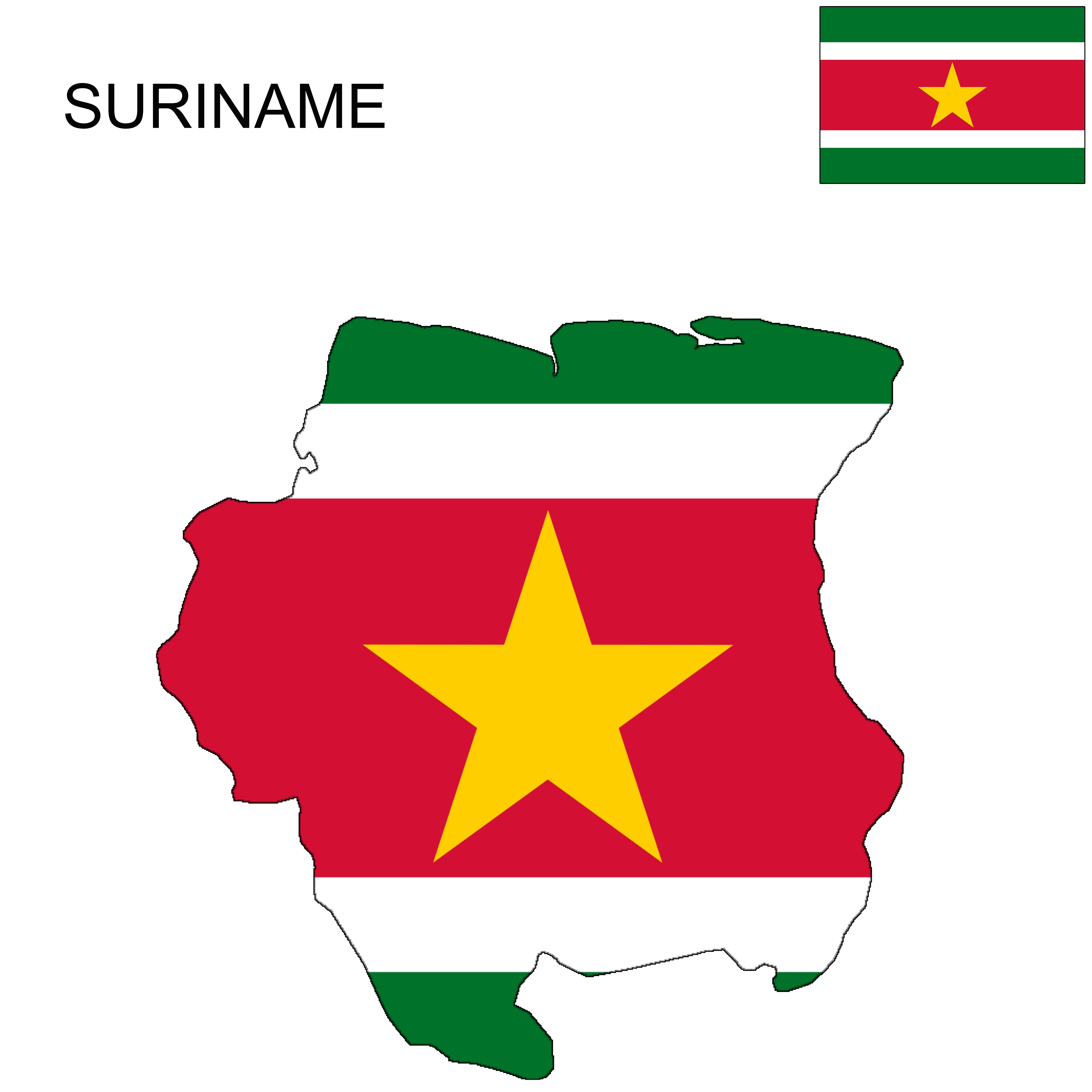 Suriname Flag Map - Map Universal