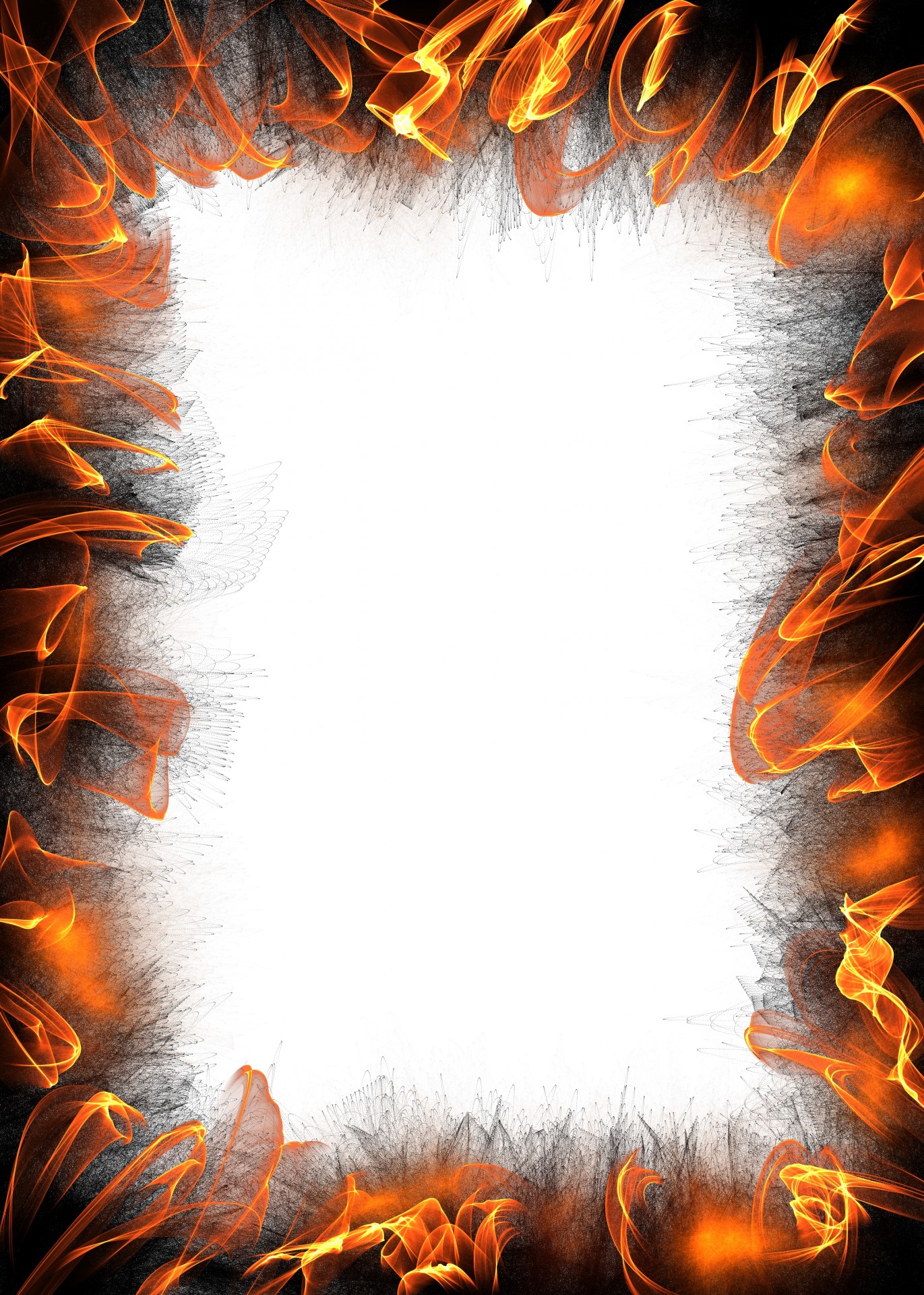 Flaming paper frame photo