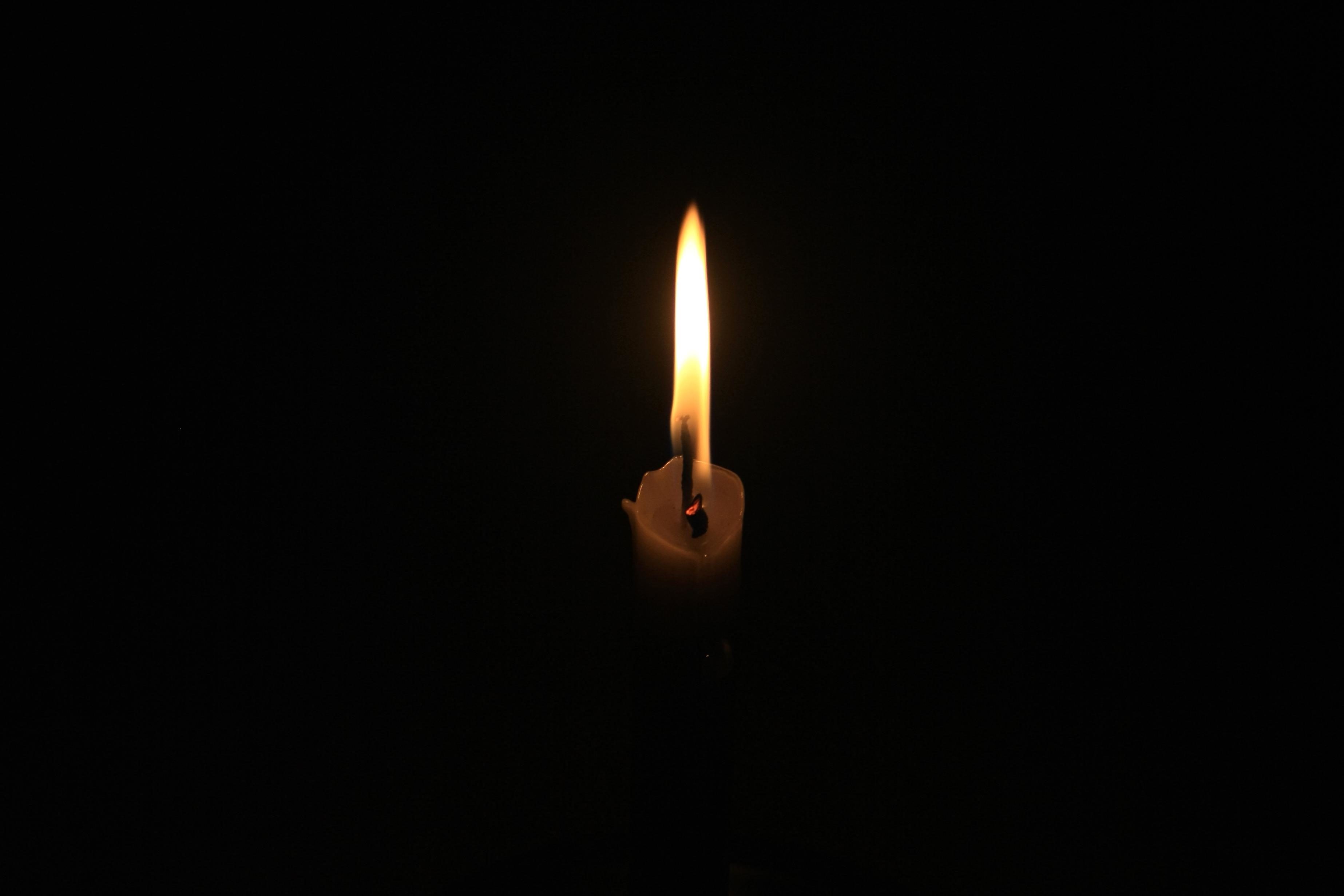 Free picture: candle, flame, candle cord, fire, darkness