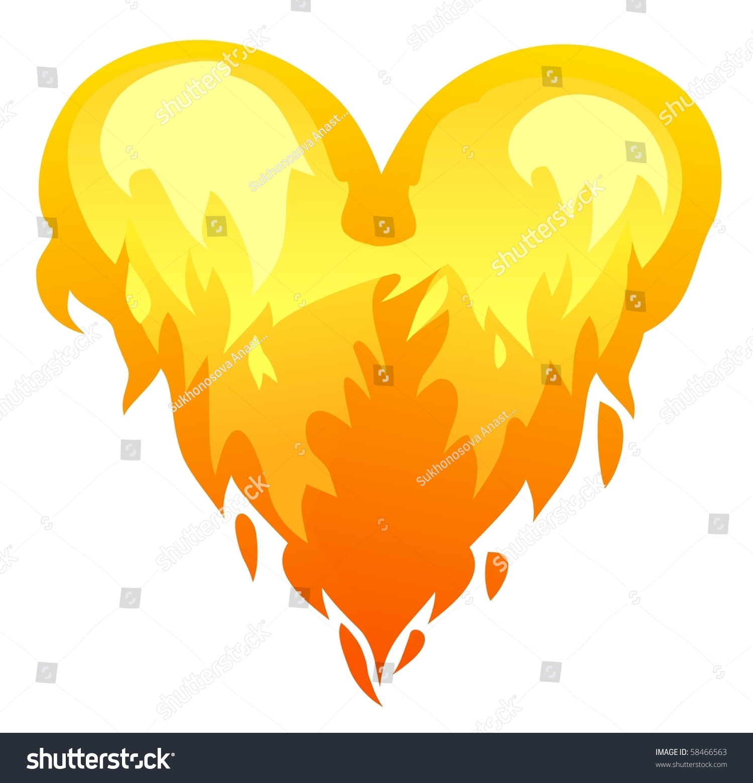Flaming Heart Infernal Love Stock Photo (Photo, Vector, Illustration ...