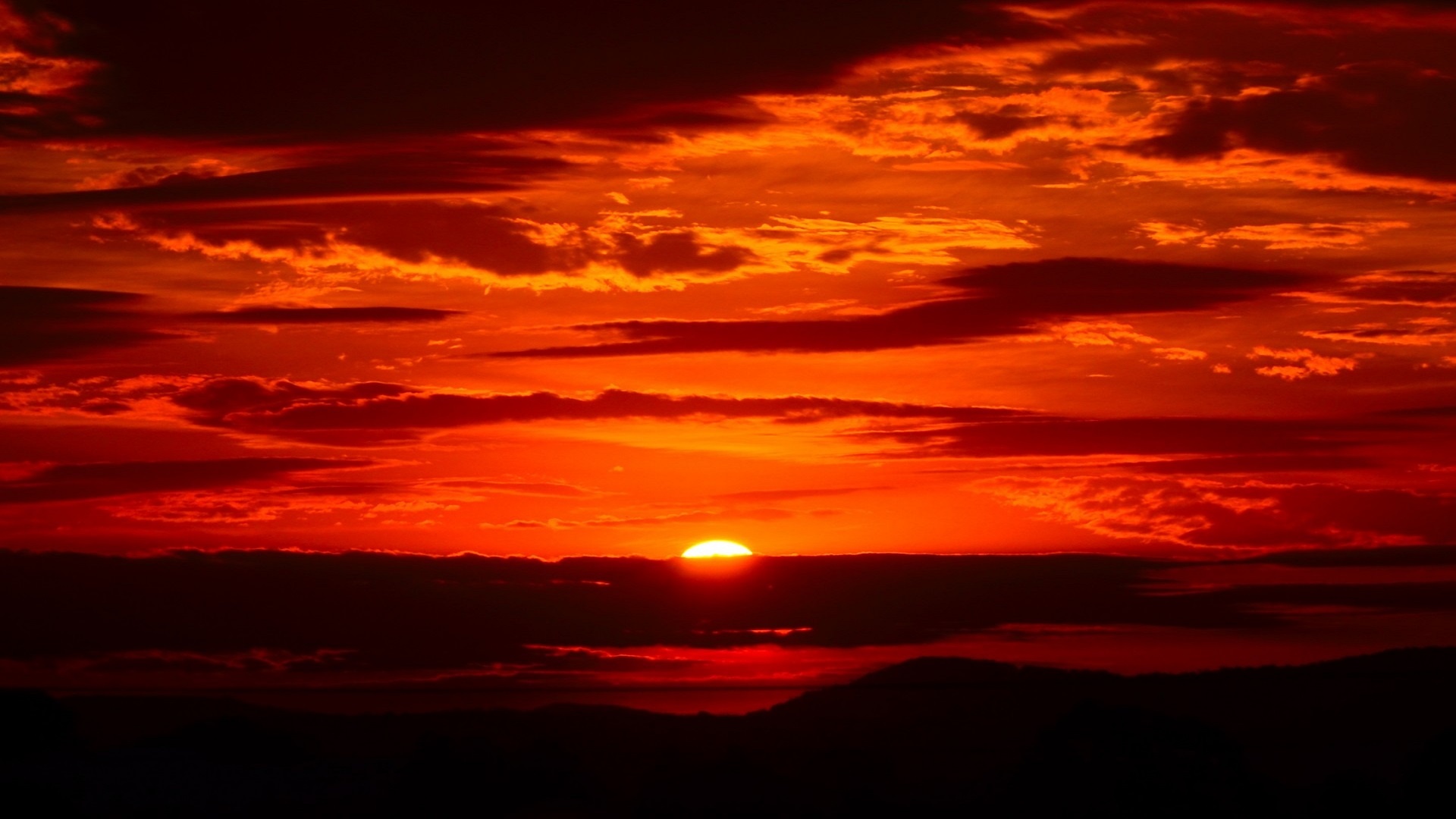 Flaming Sunset Free Stock Photo - Public Domain Pictures