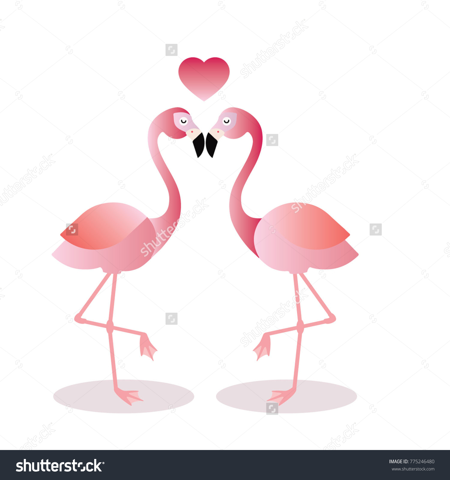 Flamingo Couple Love Stock Vector HD (Royalty Free) 775246480 ...