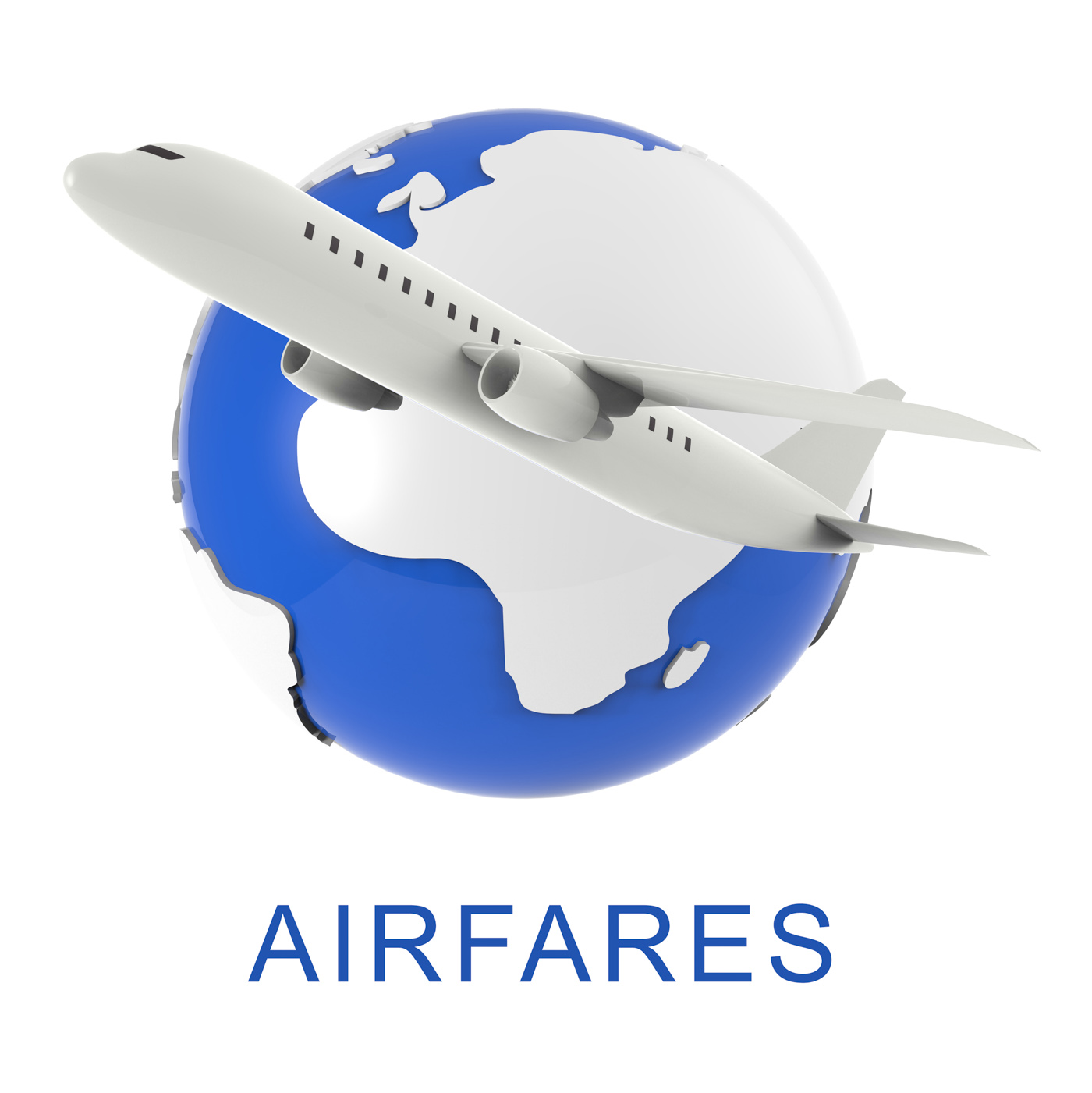 Flight airfares means aircraft prices and travel 3d rendering photo