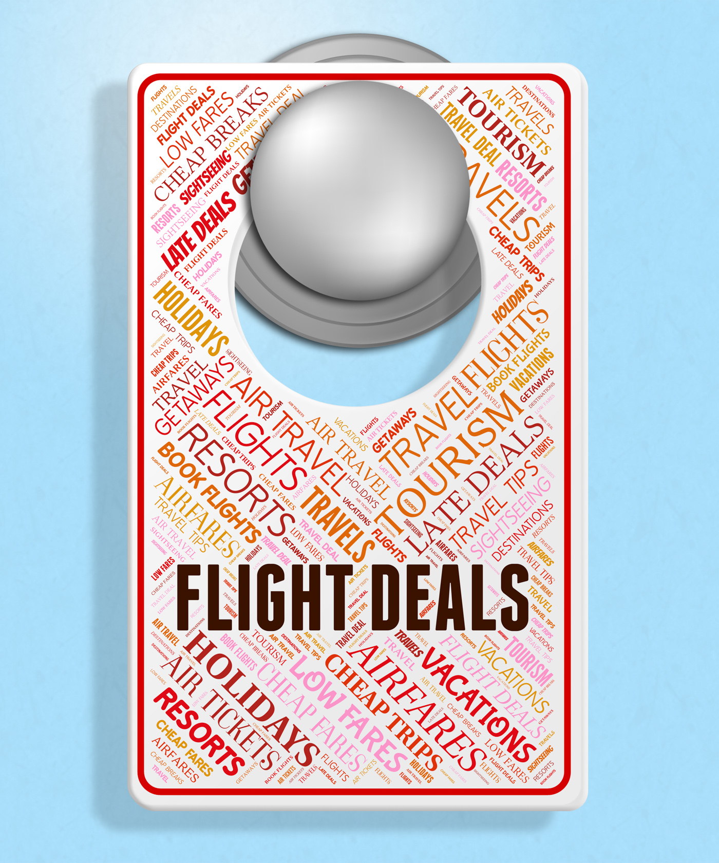 Flight deals indicates promotion plane and sign photo