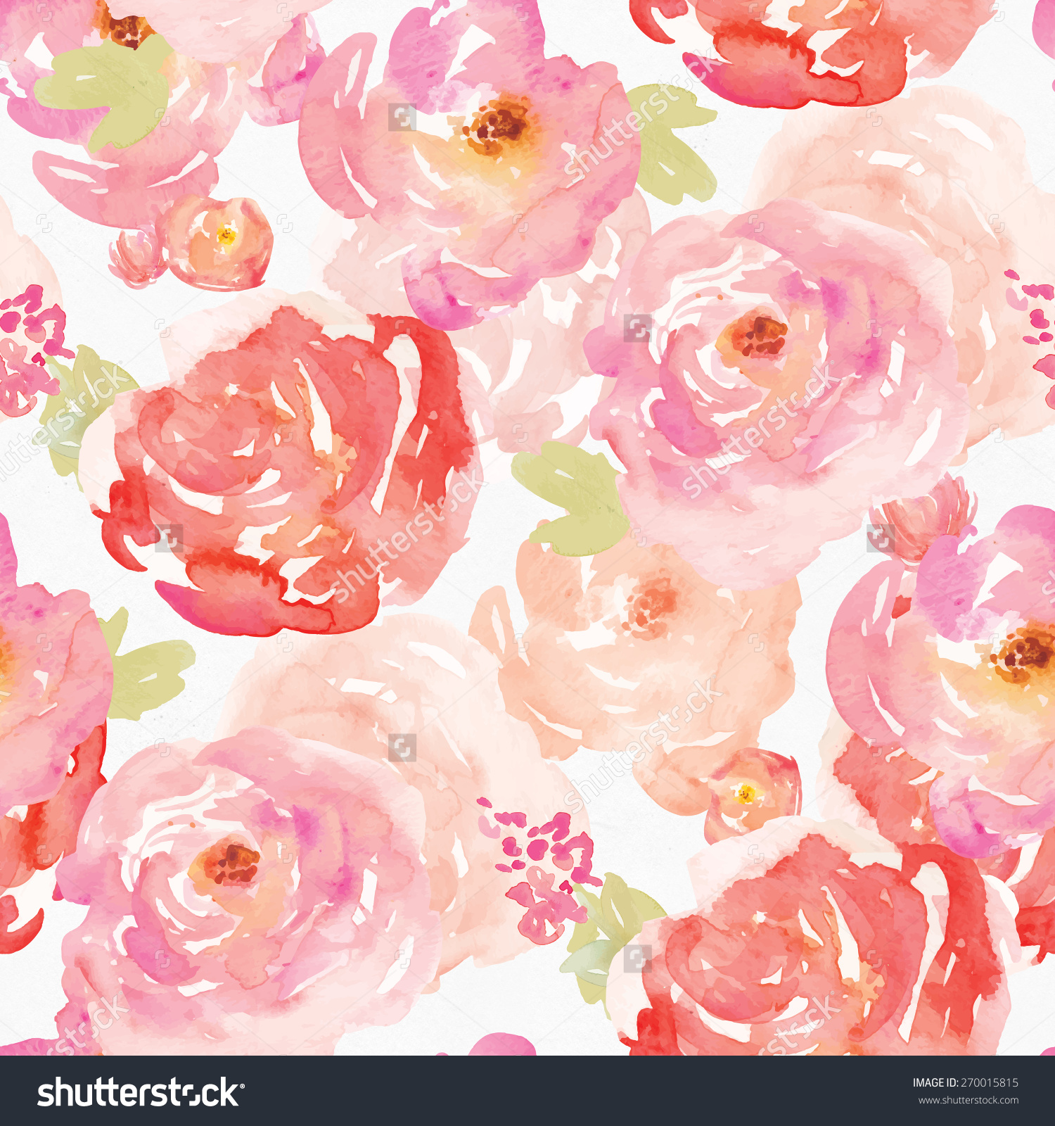 Colorful Watercolor Floral Background Pattern. Repeating ...