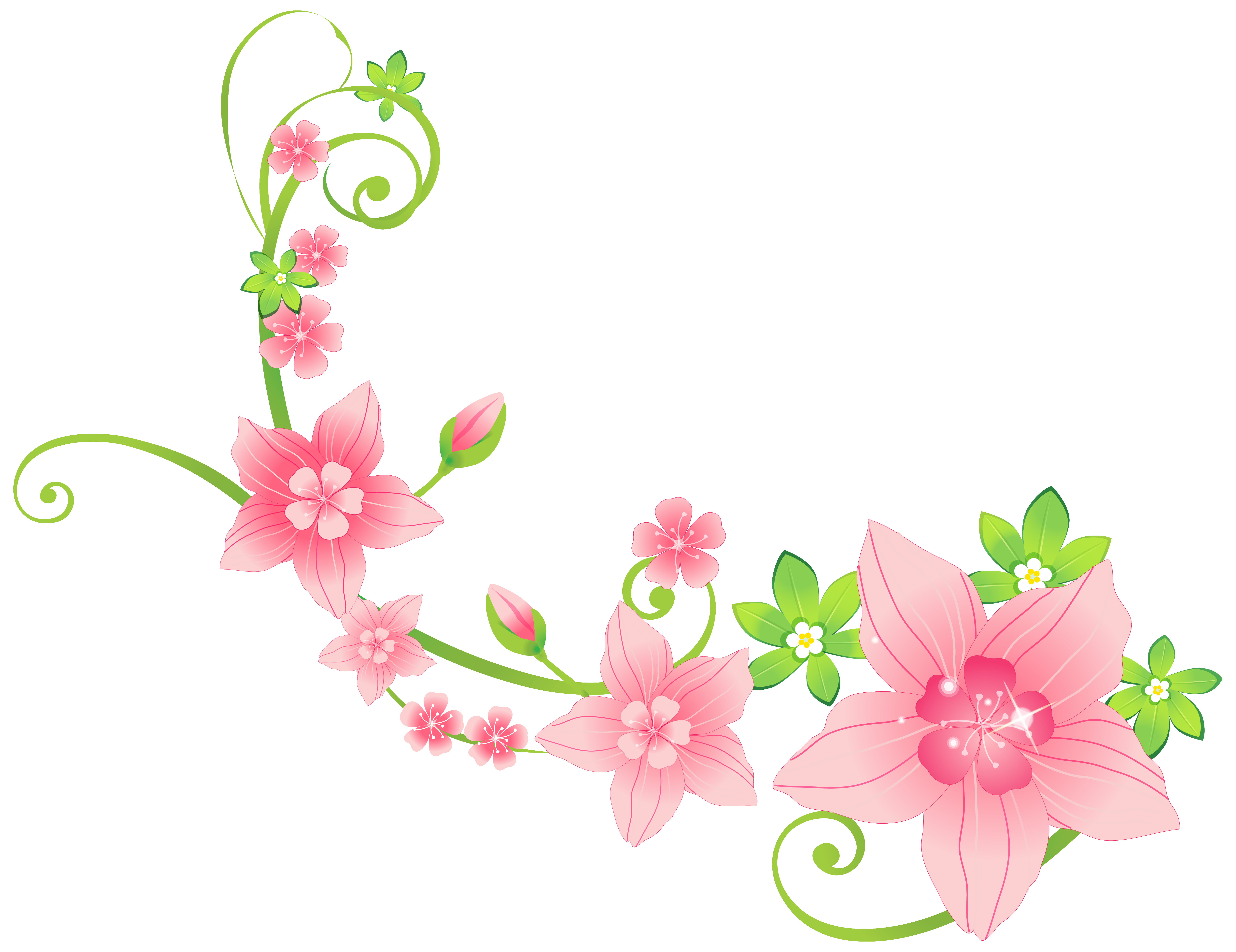 Pink Floral Decoration PNG Clip-Art Image | Imágenes de flores ...