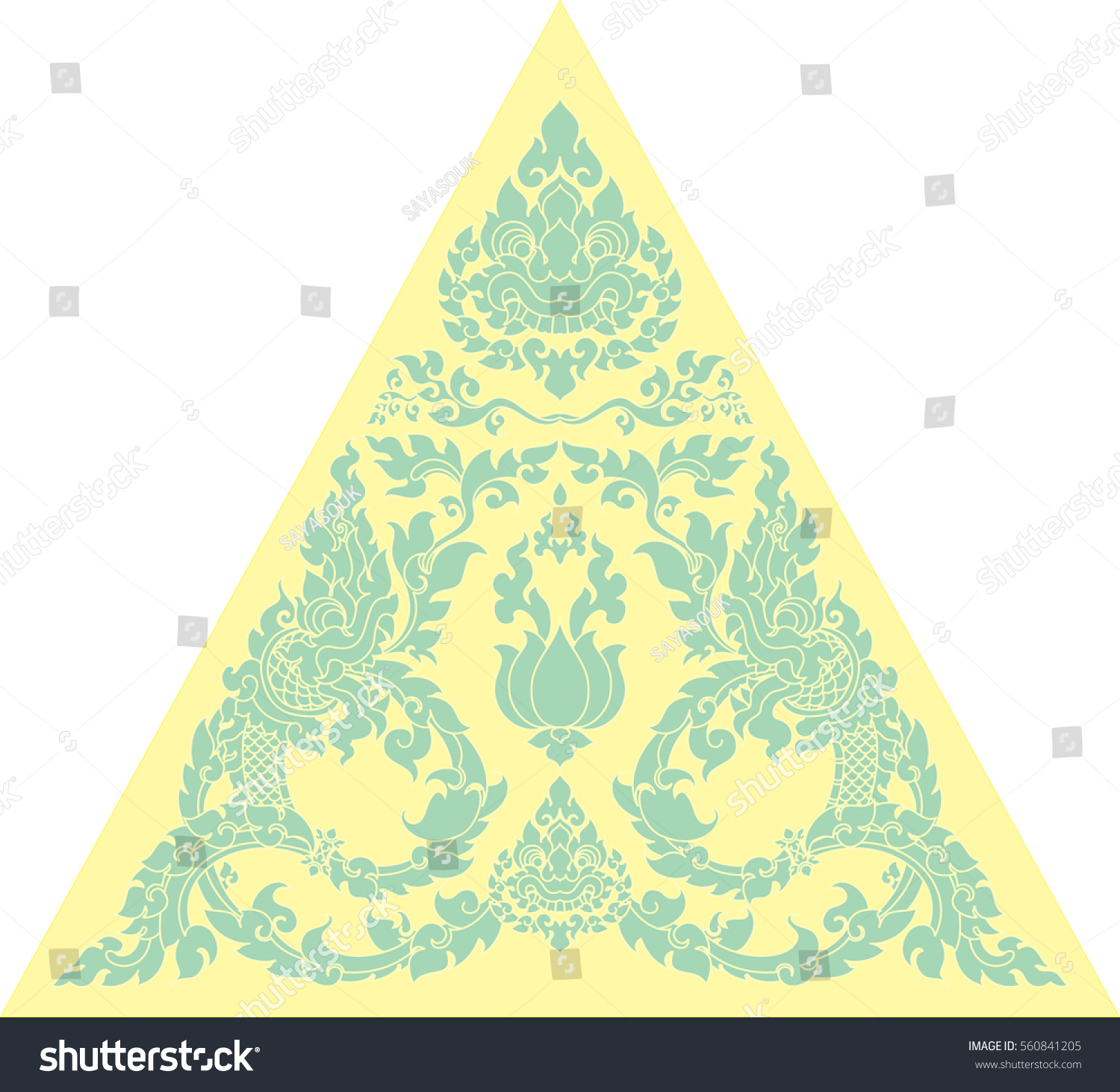 Floral Giant Faces Floral Twins Naga Stock Vector 560841205 ...