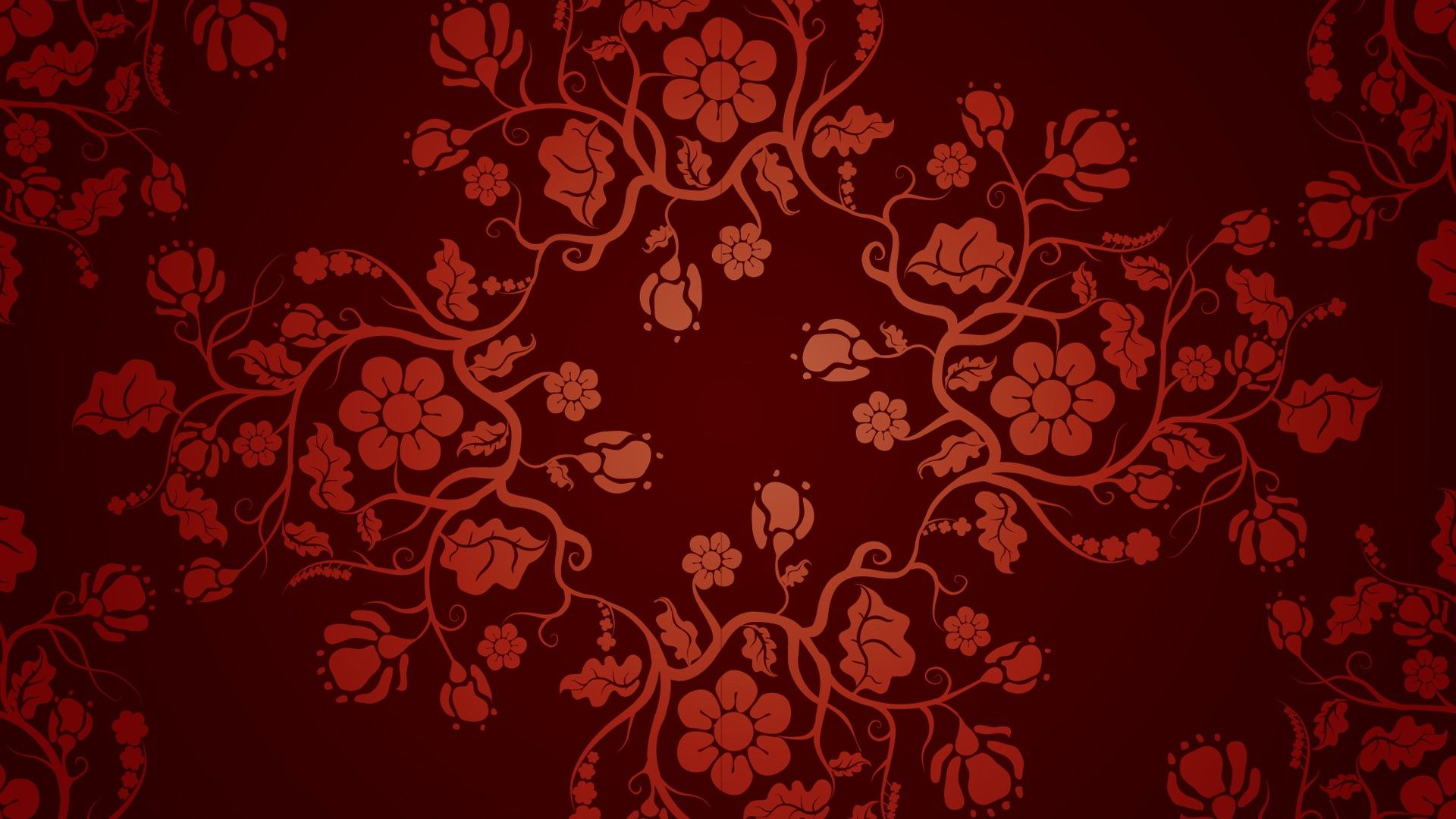 General 1920x1080 fantasy art pattern floral red | Background ...