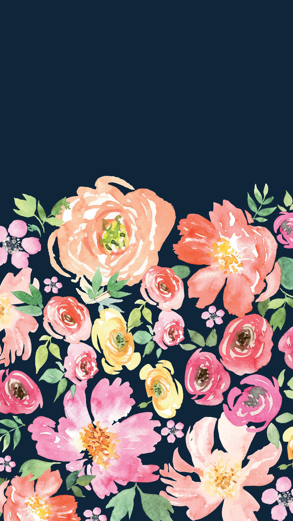 Navy floral wallpaper #IphoneBackgrounds | Iphone Backgrounds ...