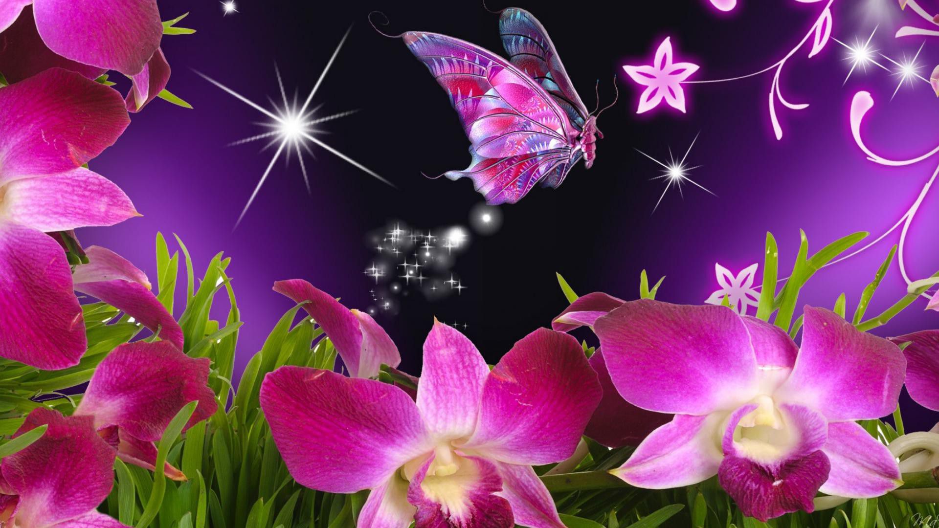 Download 3d Pink Flower Background