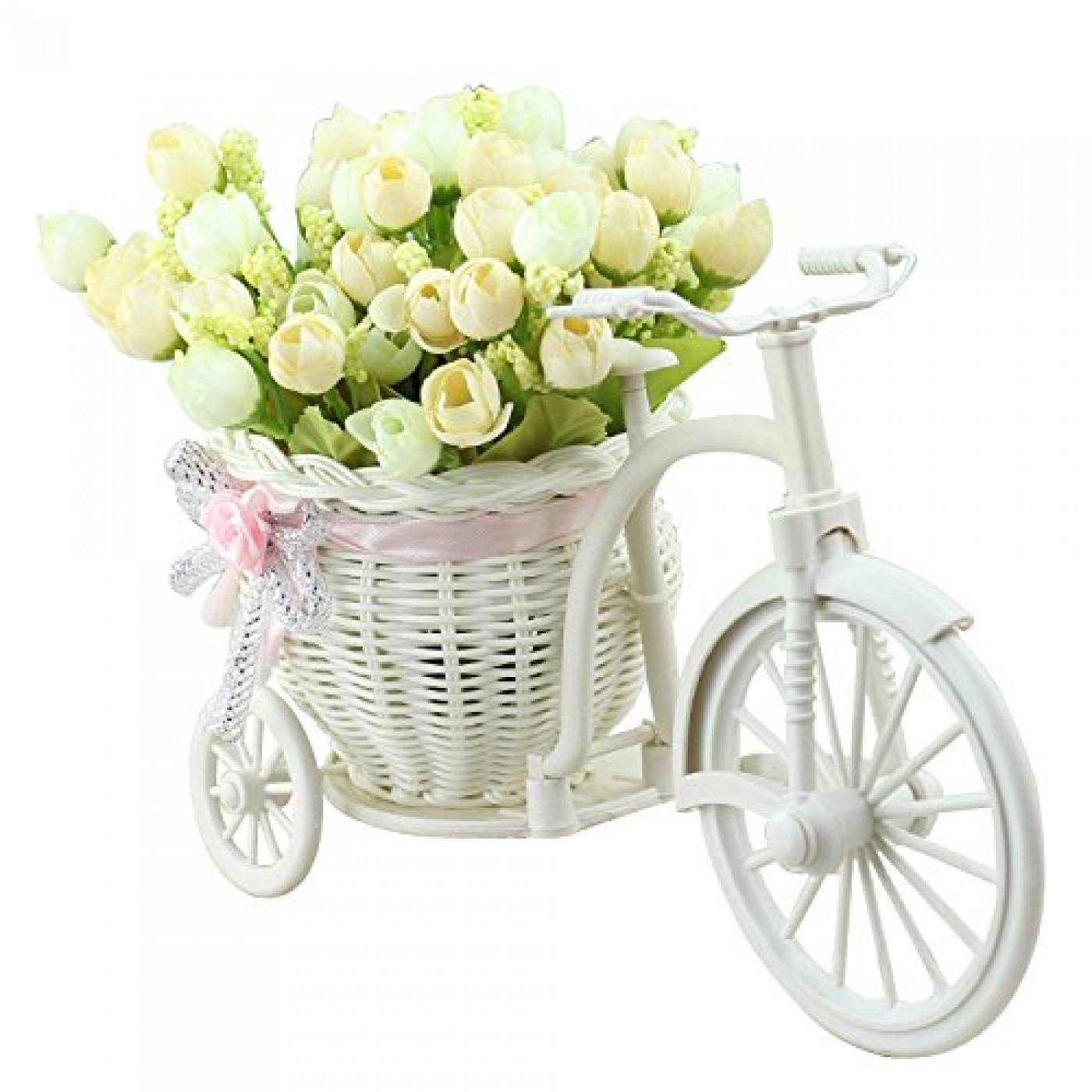 Cycle Shape Flowers Vase with Peonies Bunches