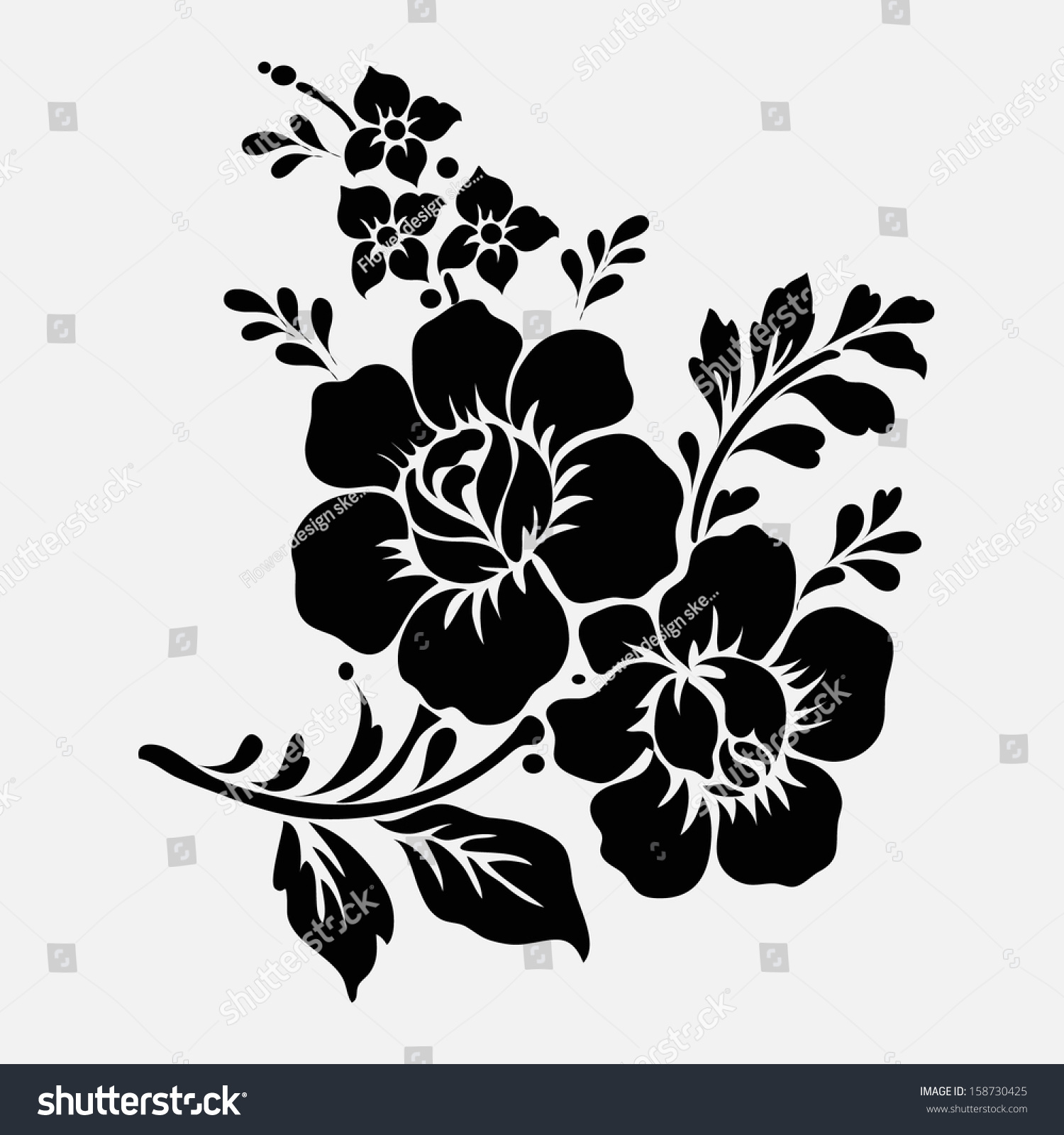 Royalty-free Rose motif,Flower design elements vector #158730425 ...
