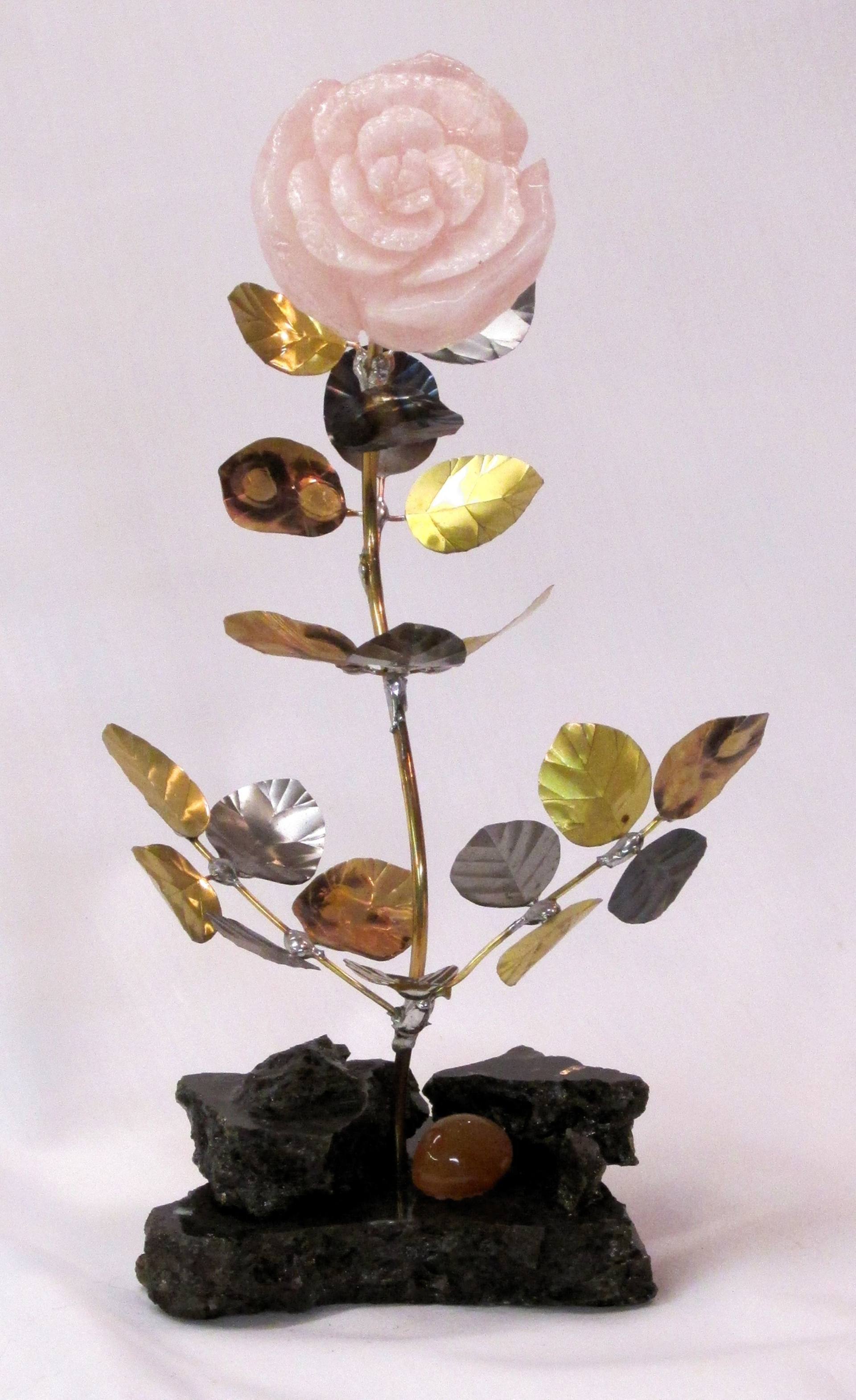 Saatchi Art: Rose Quartz Stone Flower Sculpture No. 1-1 Sculpture by ...