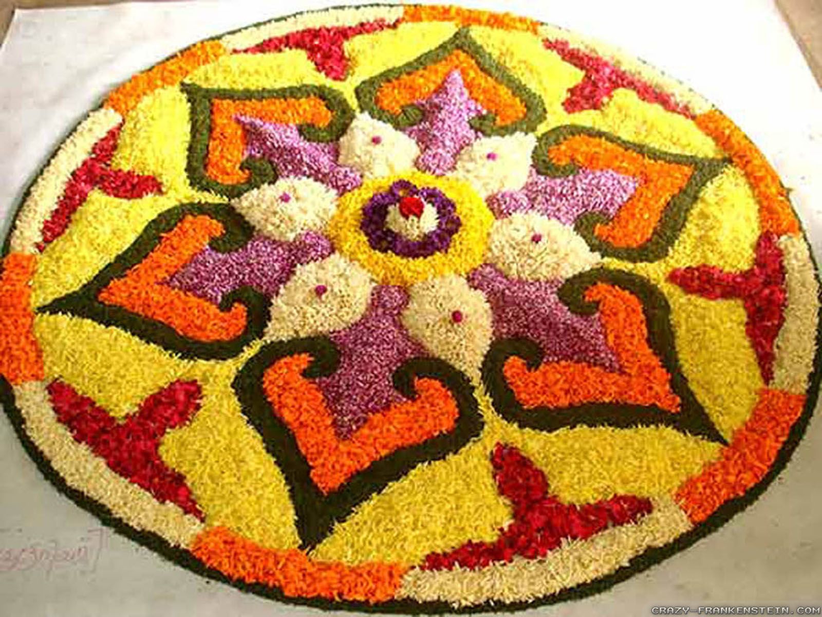 Make #Pookalam ( floral rangoli ) this #Onam with loose #flowers ...