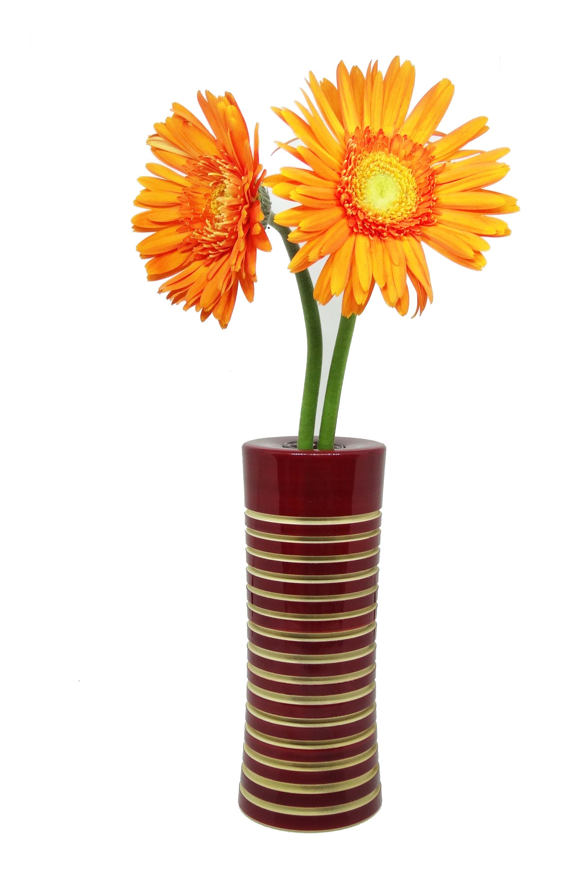 Organic handcrafted wooden flower vase - Maroon - ArtyOwl