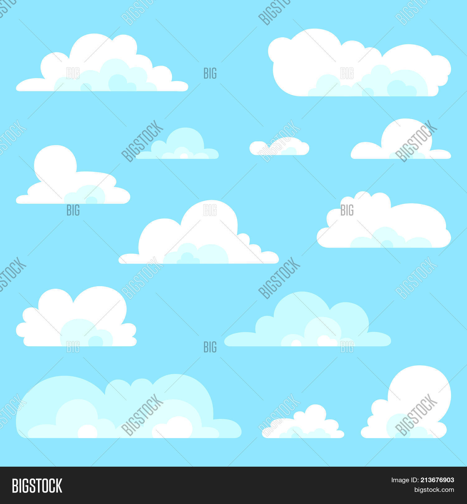 Fluffy Clouds Vector Set - Vector & Photo | Bigstock