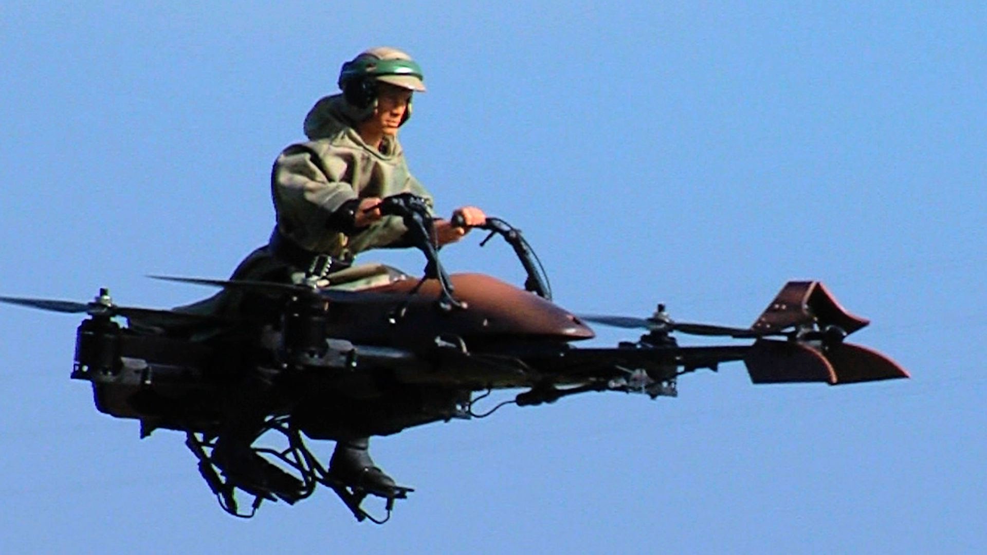 Star Wars Flying Speeder Bike is RC quadcopter - YouTube