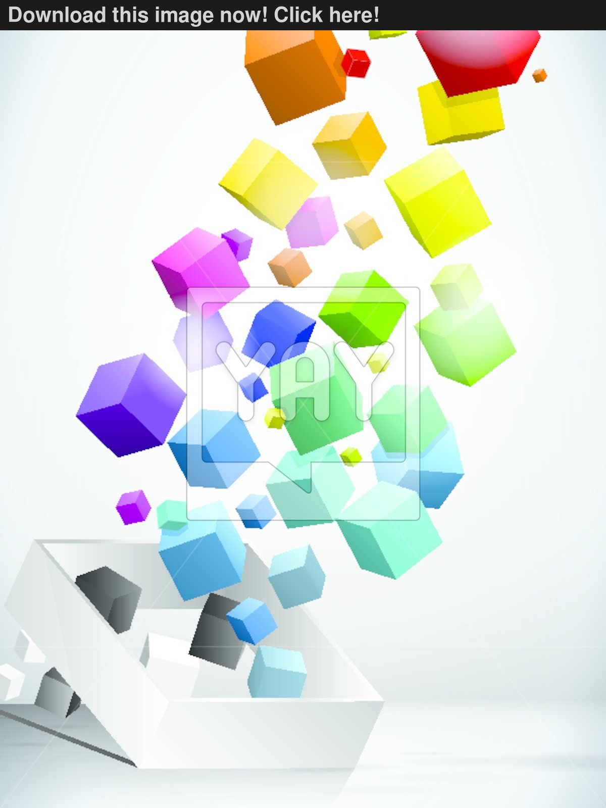 Colorful Flying Cubes Background vector | YayImages.com