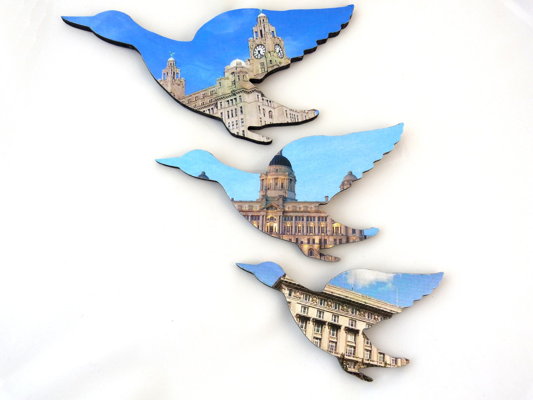 Set of Flying Ducks - Three Graces Wall Art – Liverpool Gift Gallery
