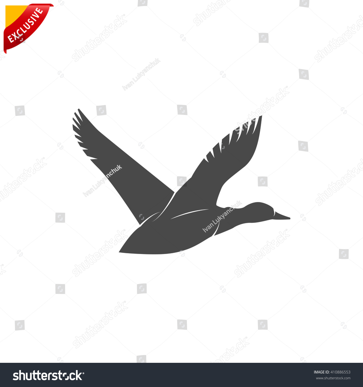 Flying Ducks Icon Vector Duck Silhouette Stock Vector 410886553 ...