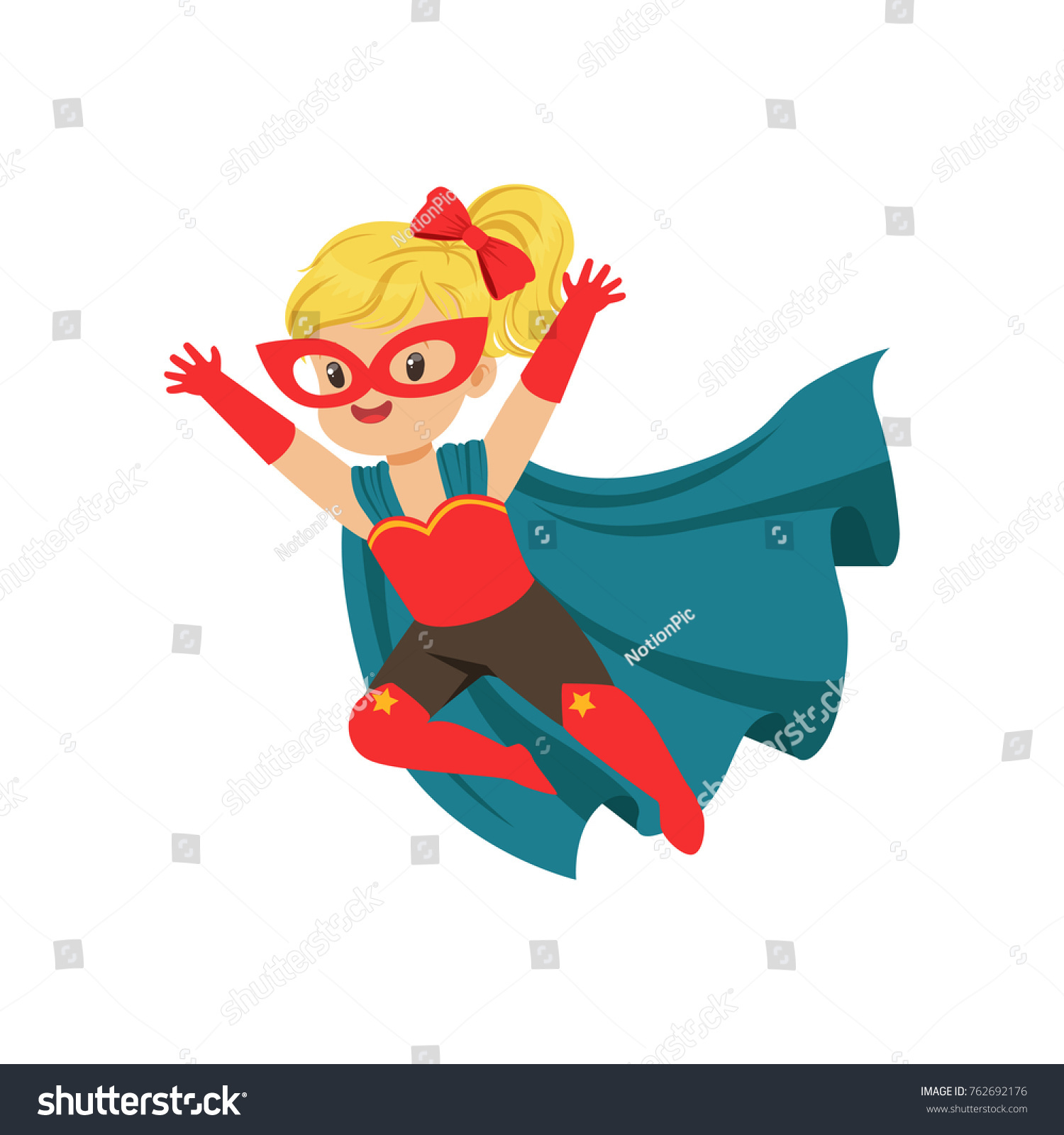 Comic Brave Flying Kid Superhero Costume Stock Vector 762692176 ...