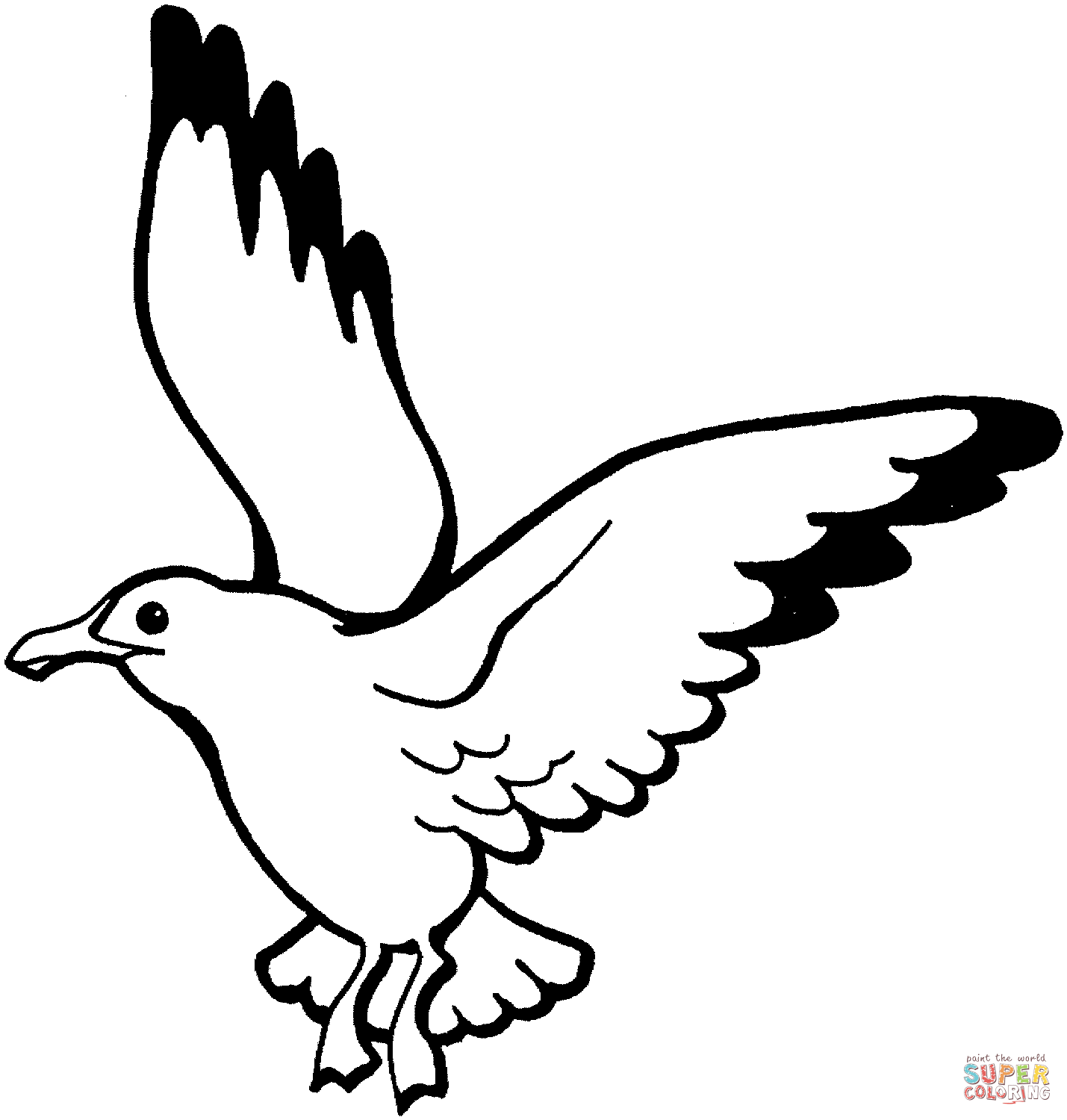 Flying seagull coloring page | Free Printable Coloring Pages