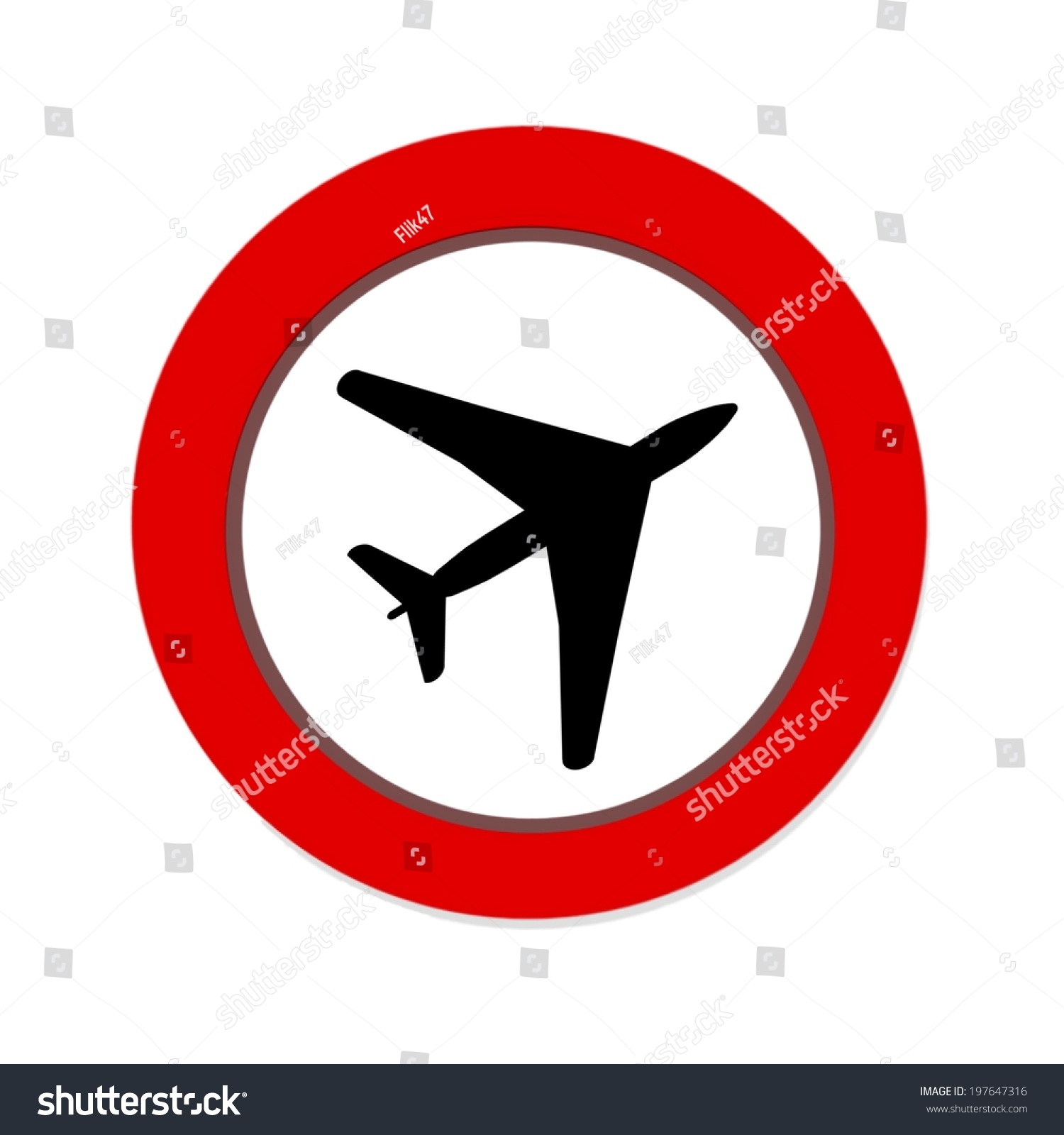 Red Prohibition No Flying Sign On Stock Illustration 197647316 ...