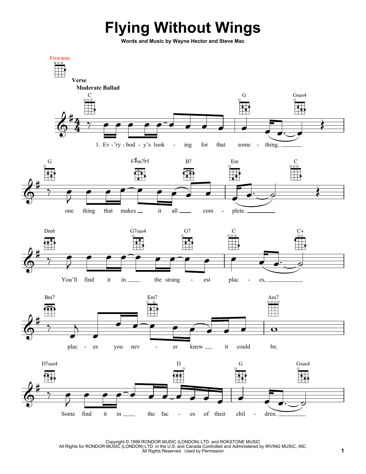 Flying Without Wings | Sheet Music Direct