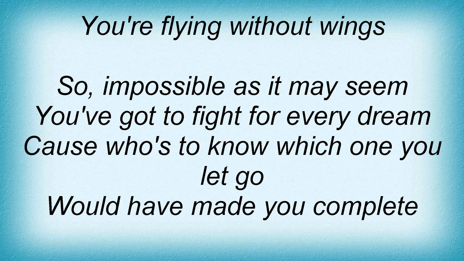 Ruben Studdard - Flying Without Wings Lyrics - YouTube