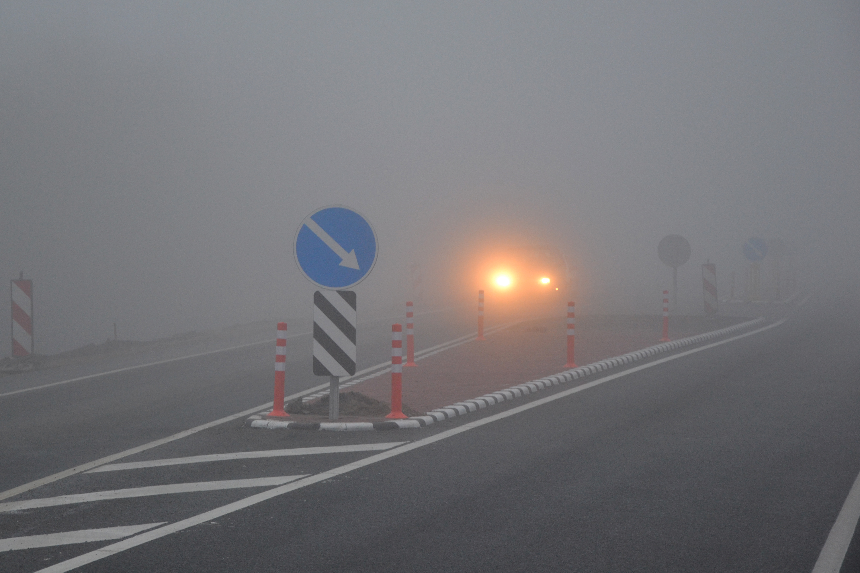 Fog on the road photo