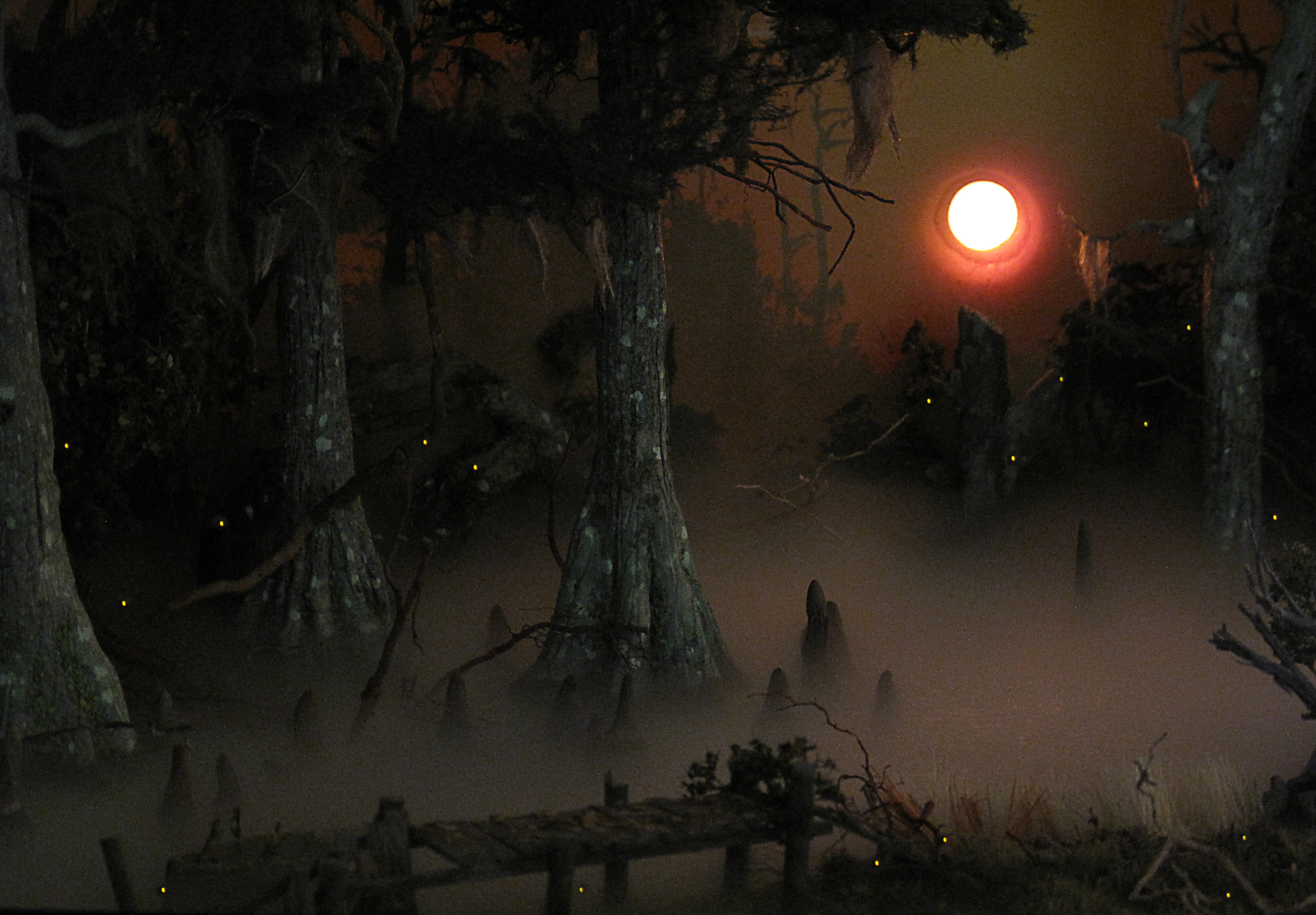 Cypress-foggy-swamp-diorama-Paul-Barker | Googleplex Murals
